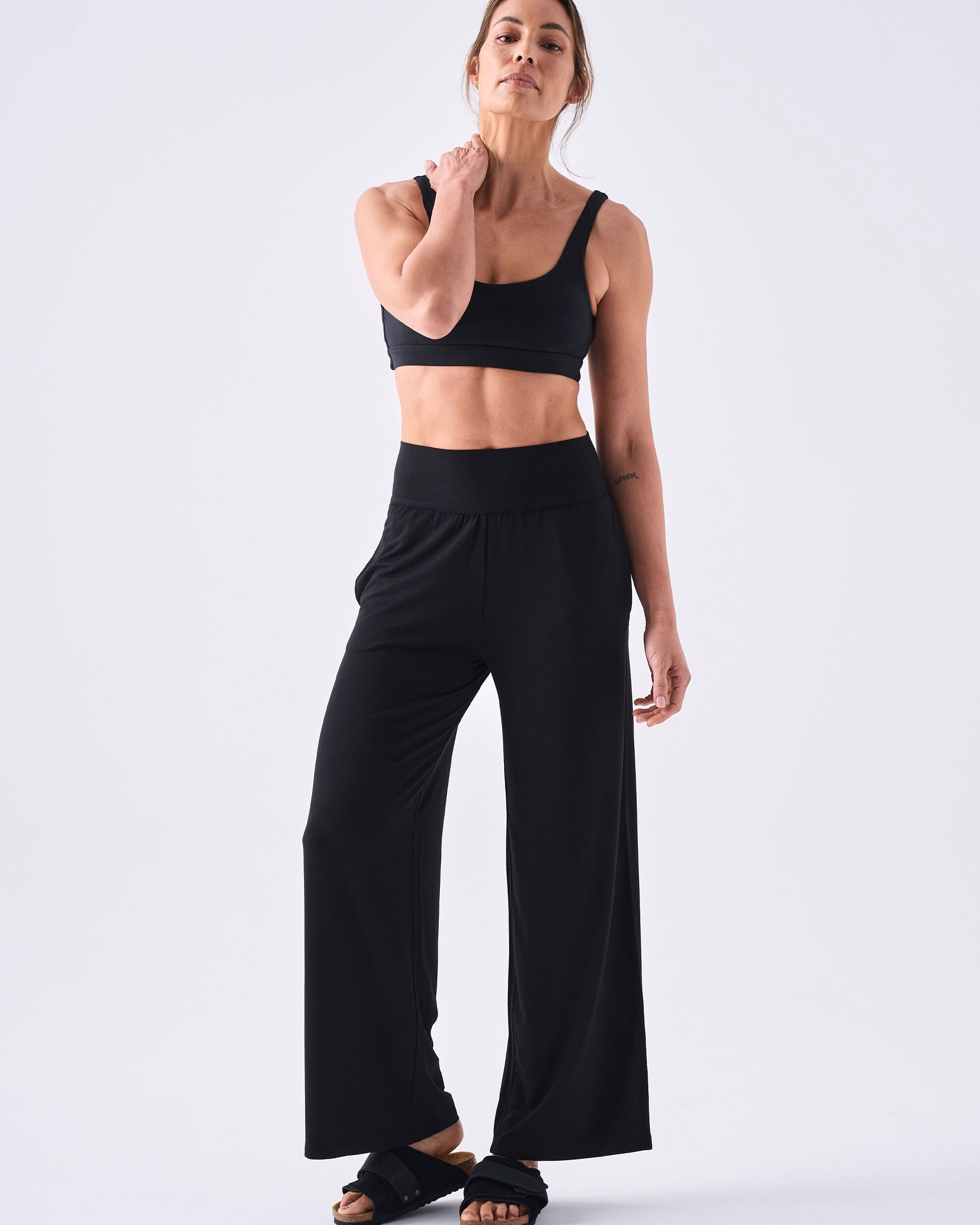 Long Length Nomad Modal Wide Leg - Black