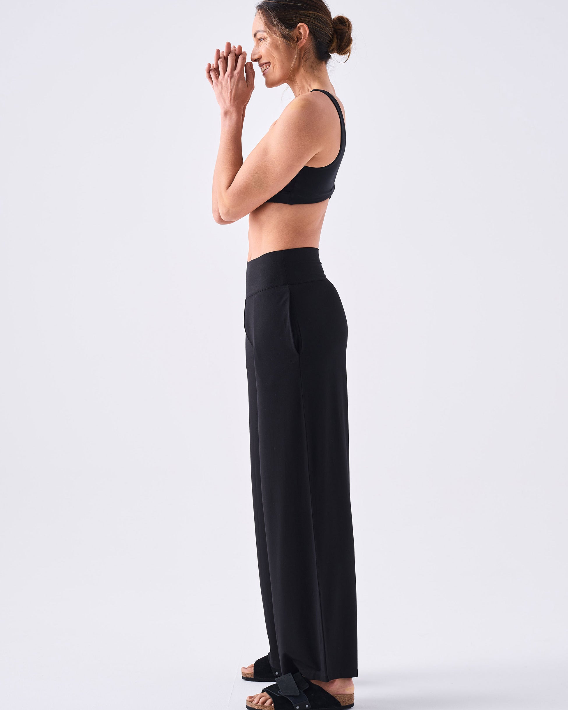 Long Length Nomad Modal Wide Leg - Black