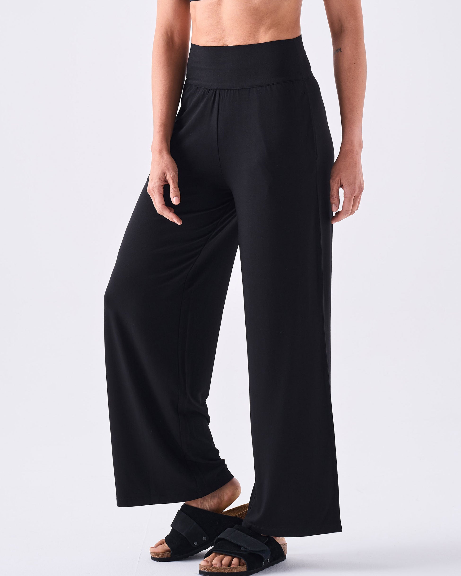 Long Length Nomad Modal Wide Leg - Black