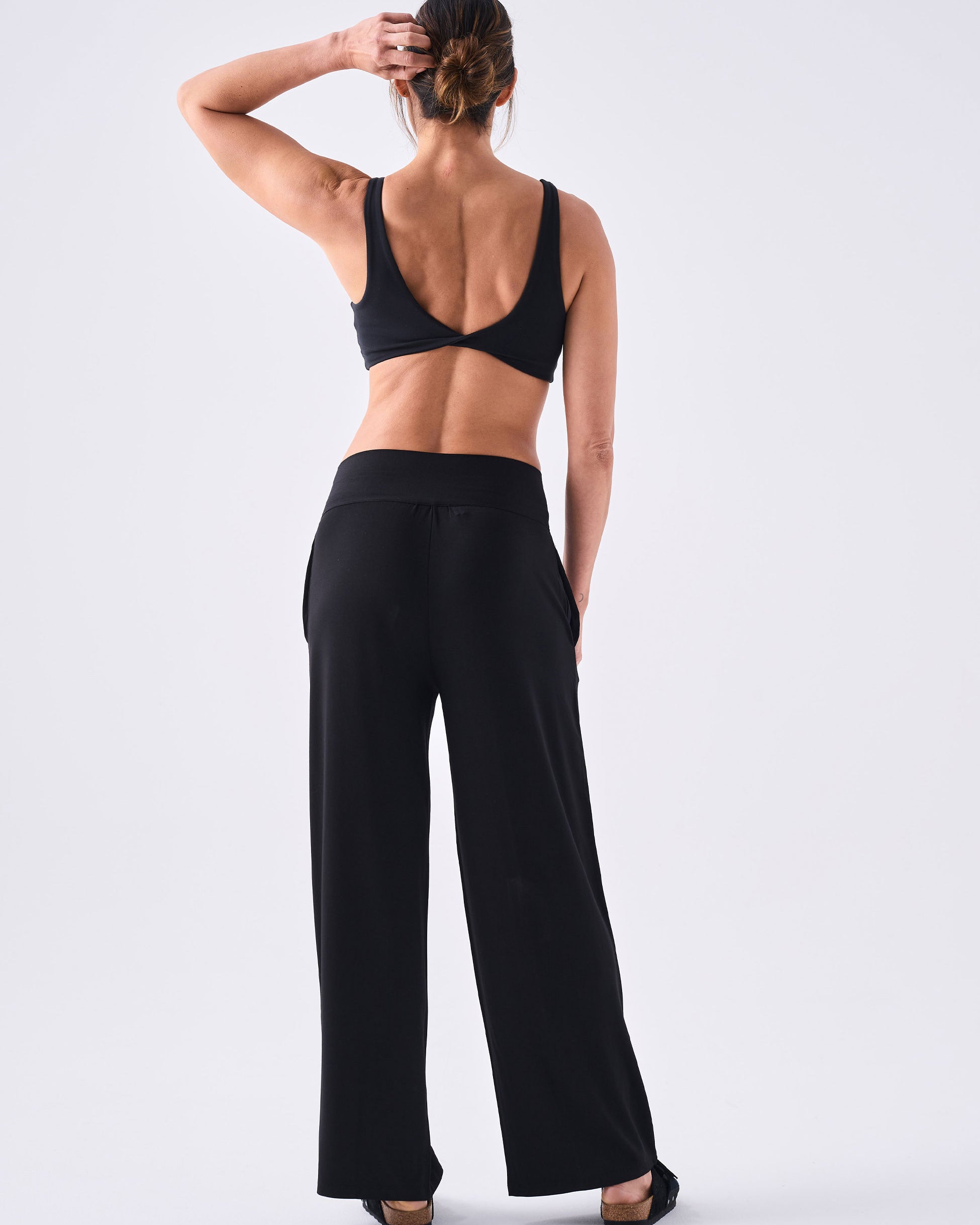 Long Length Nomad Modal Wide Leg - Black