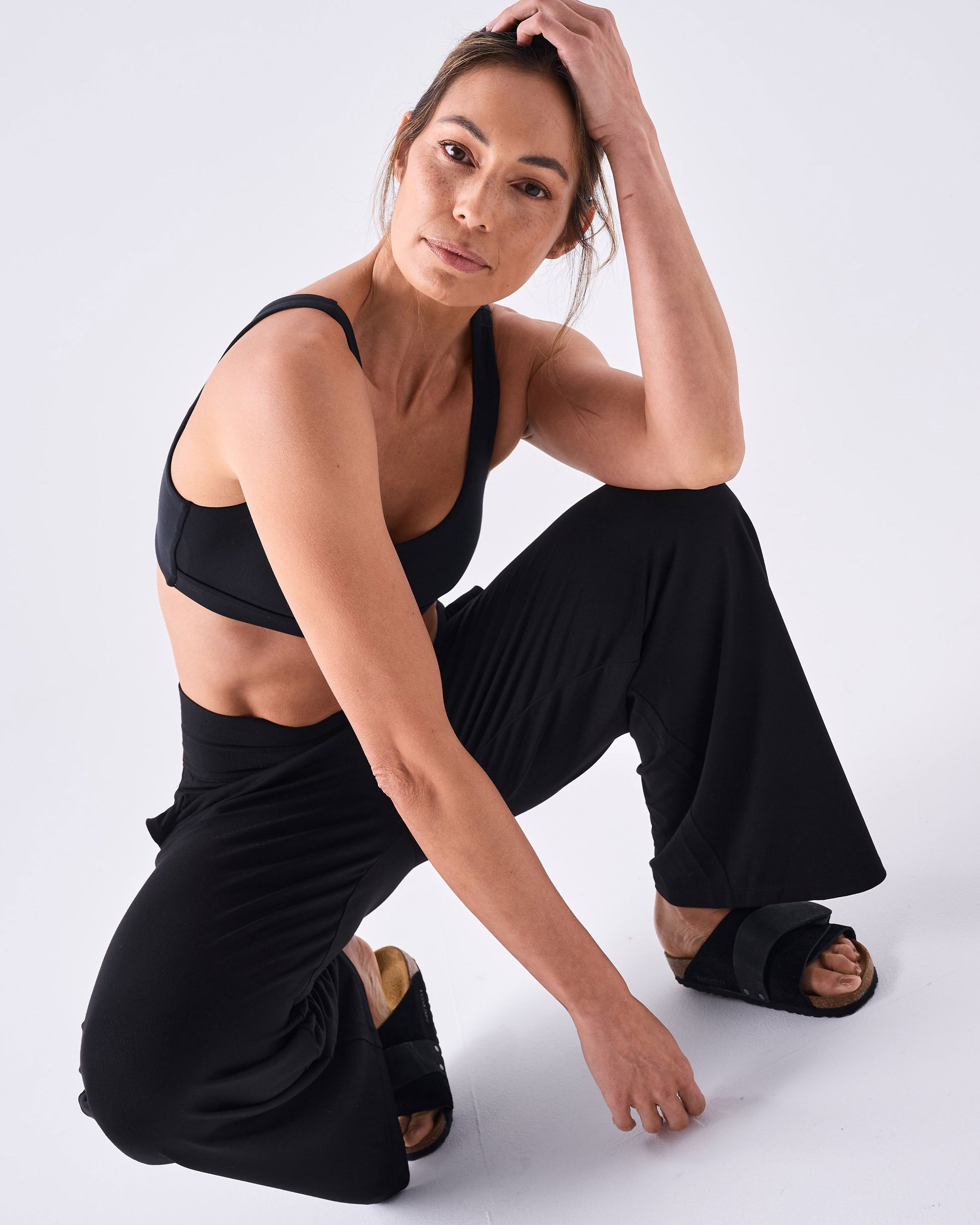 Long Length Nomad Modal Wide Leg - Black