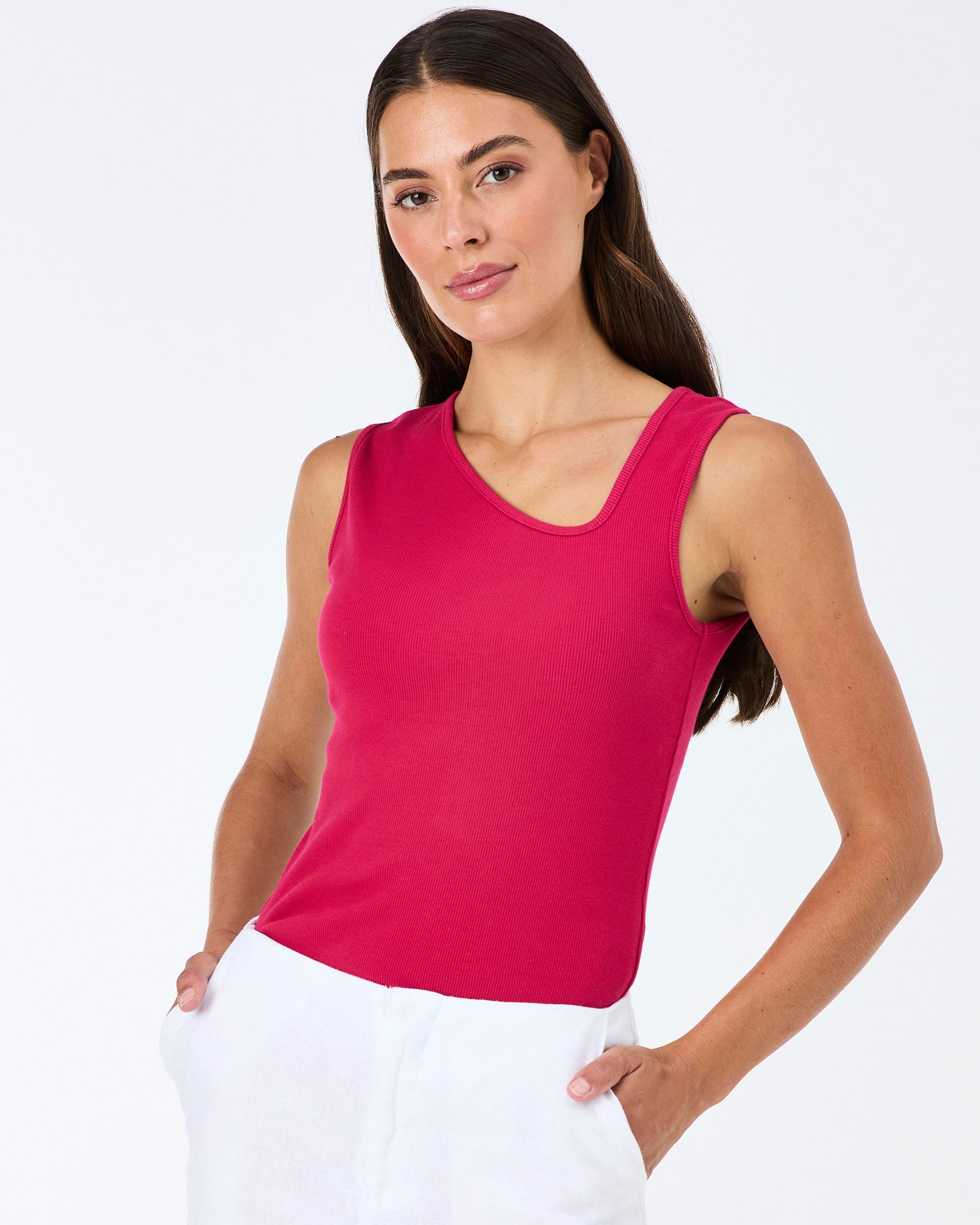 Riva Rib Tank - Cerise