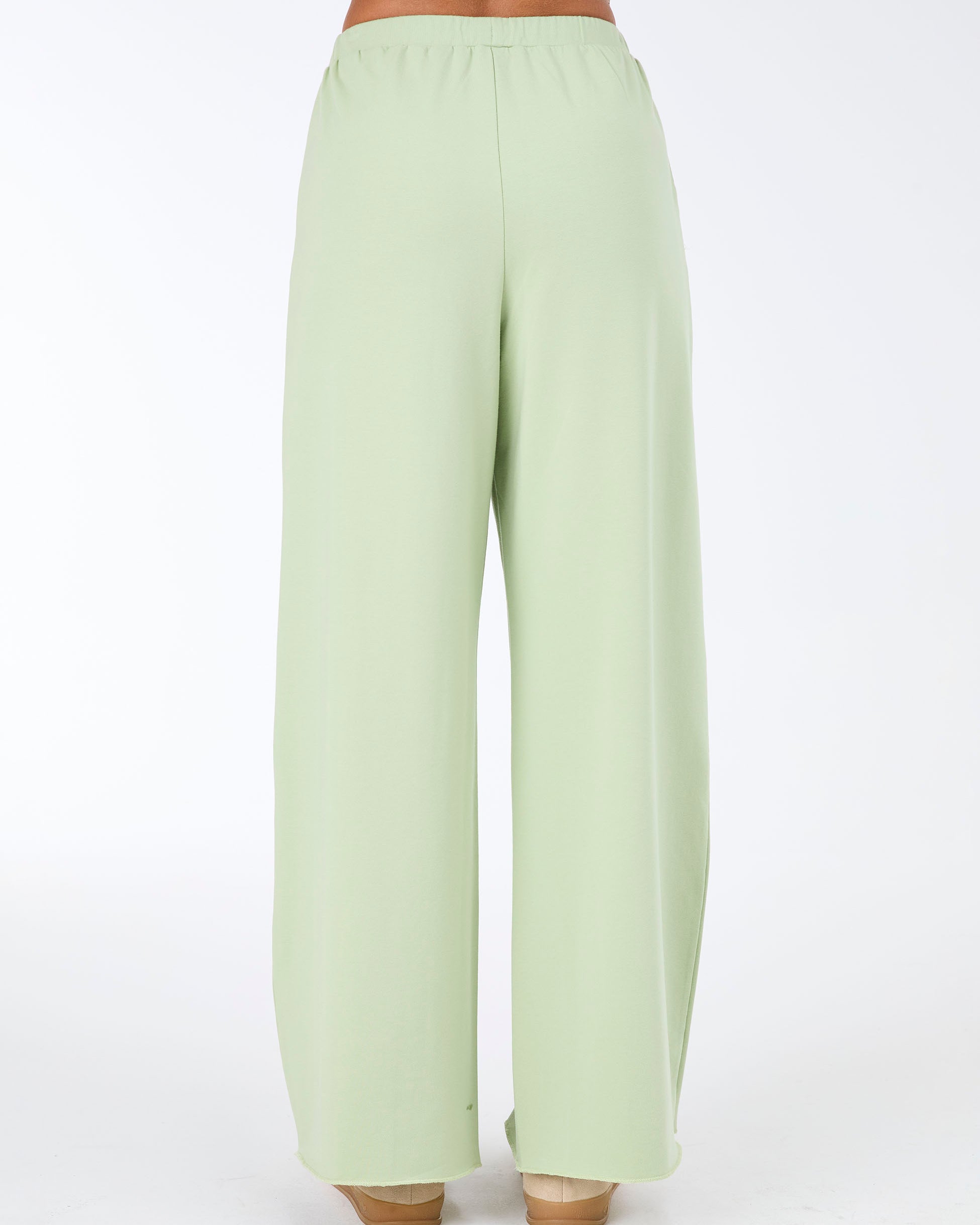 Classic Wide Leg Sweat Pants - Matcha Green