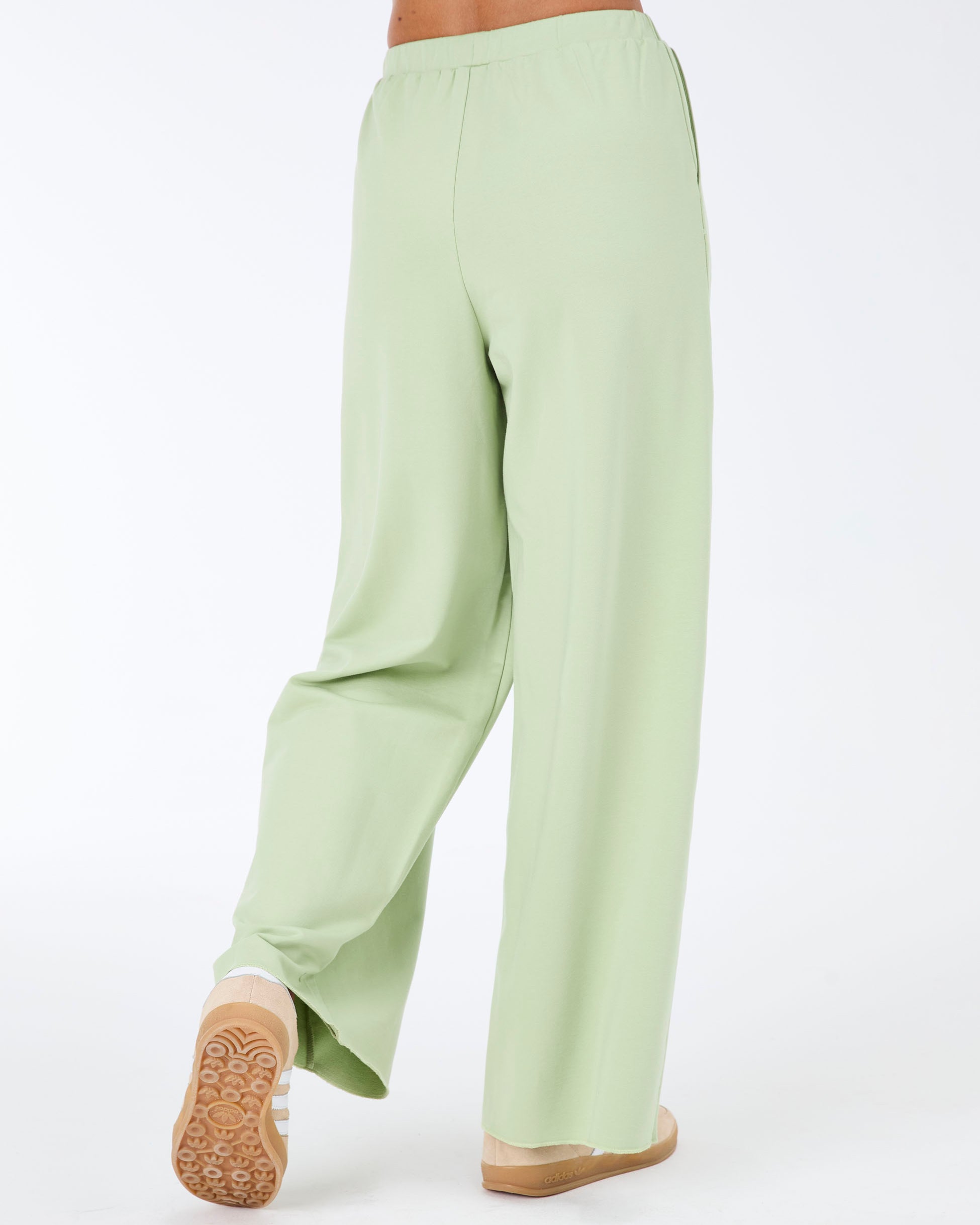 Classic Wide Leg Sweat Pants - Matcha Green