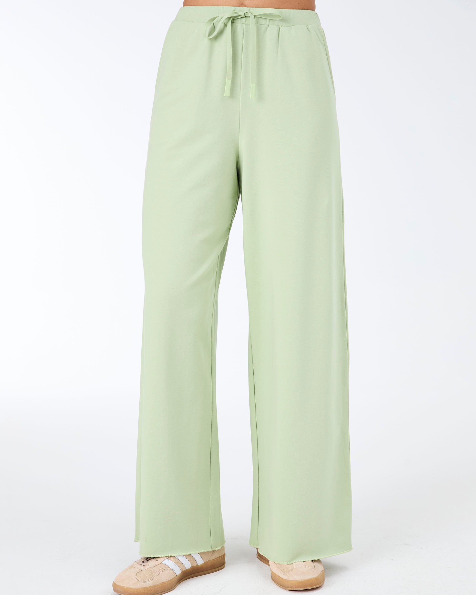 Classic Wide Leg Sweat Pants - Matcha Green