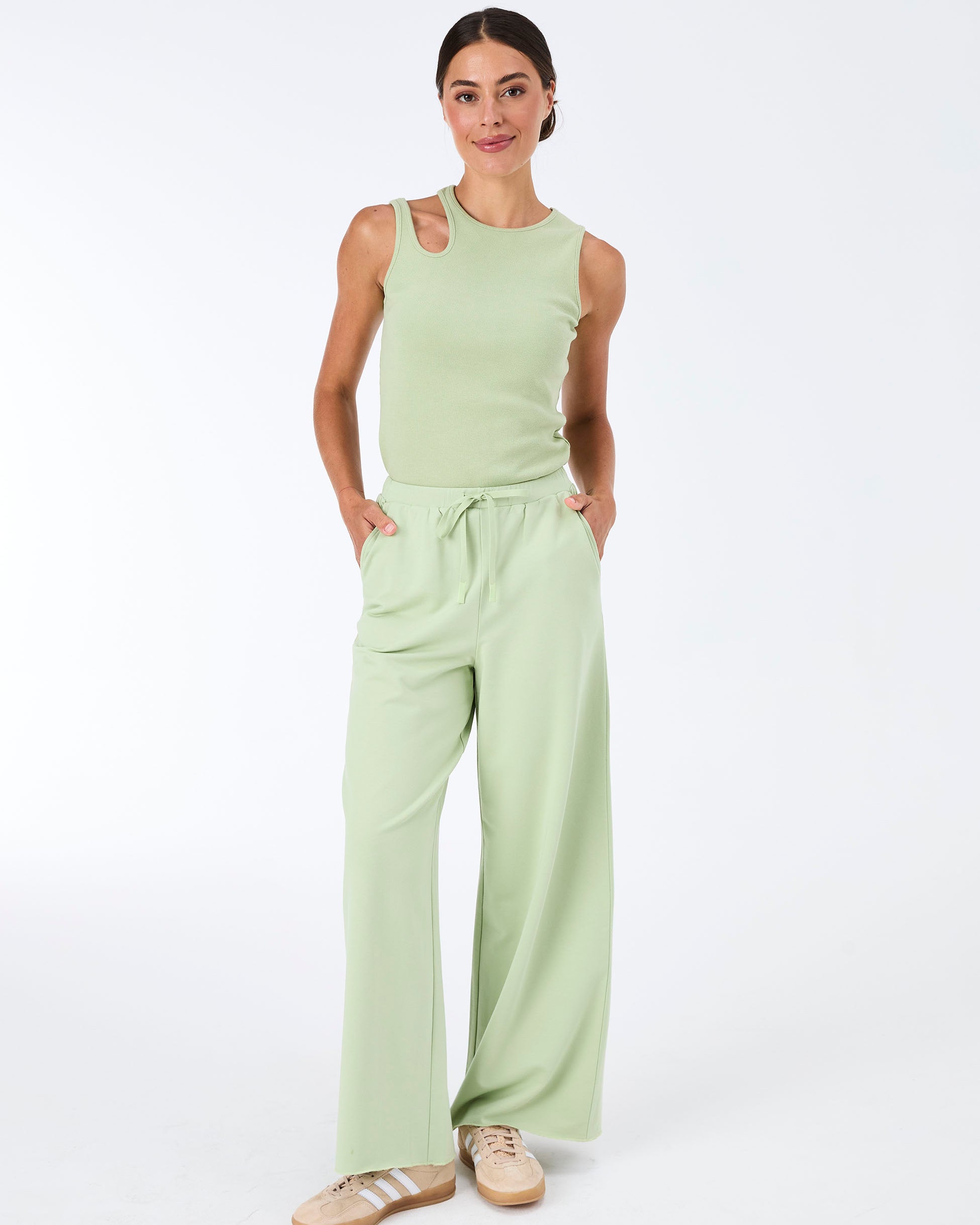 Cut Out Rib Tank - Matcha