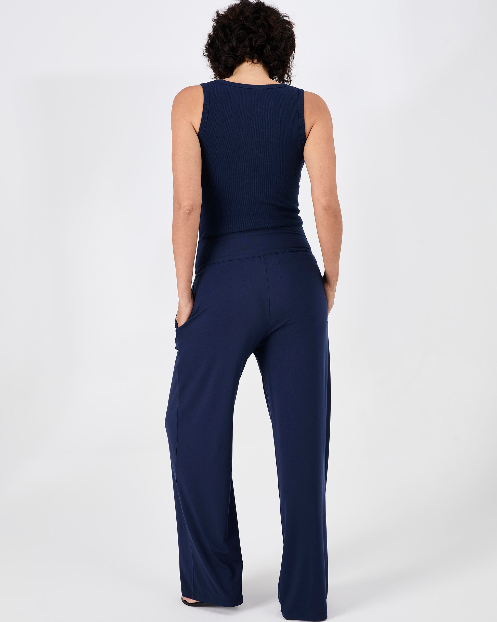 Long Length Nomad Modal Wide Leg - Navy