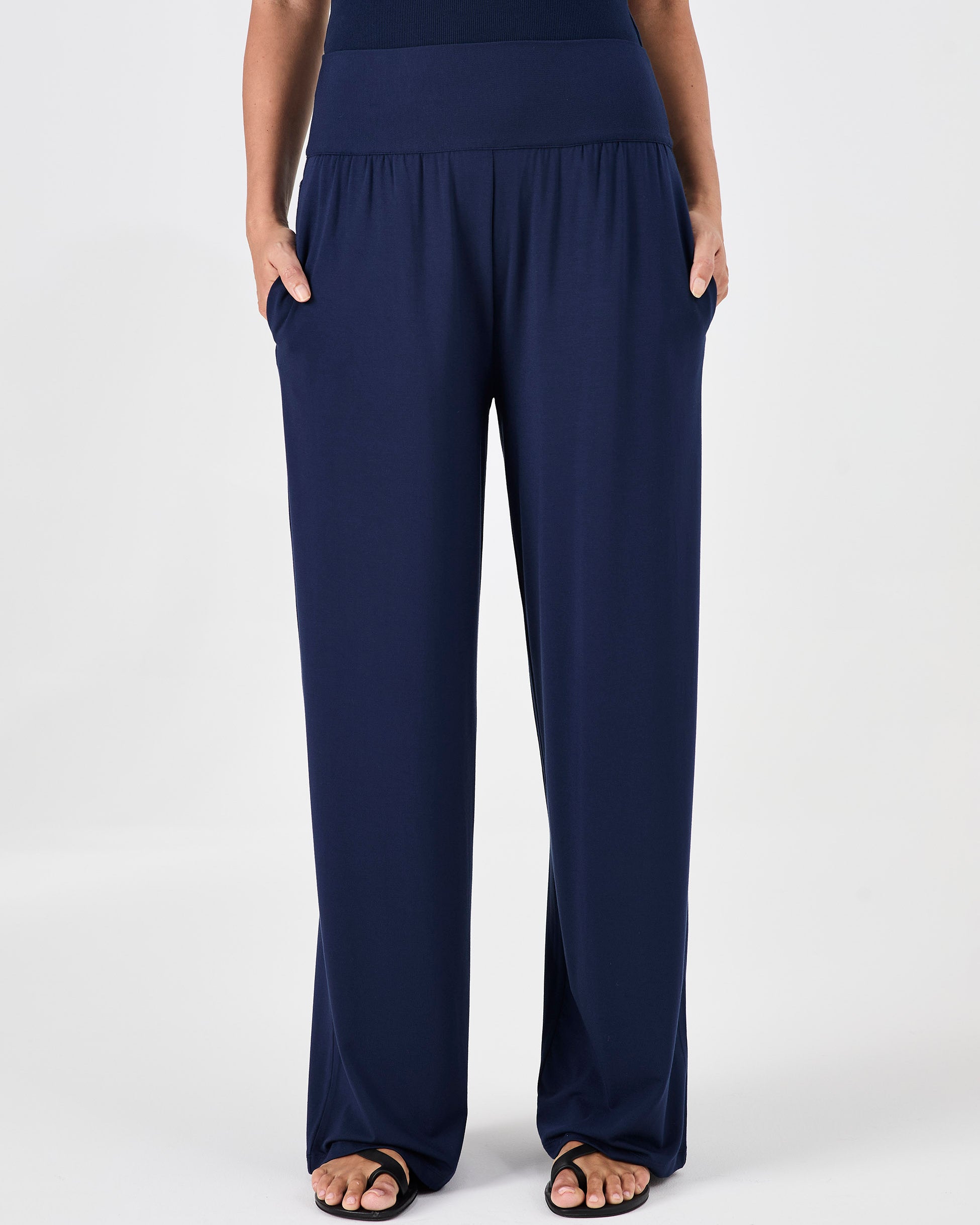 Long Length Nomad Modal Wide Leg - Navy