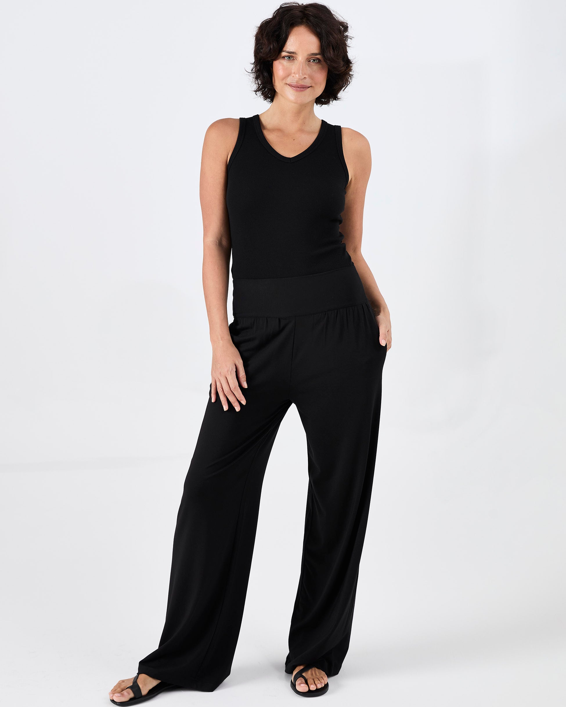 Nomad Modal Wide Leg Pant - Black