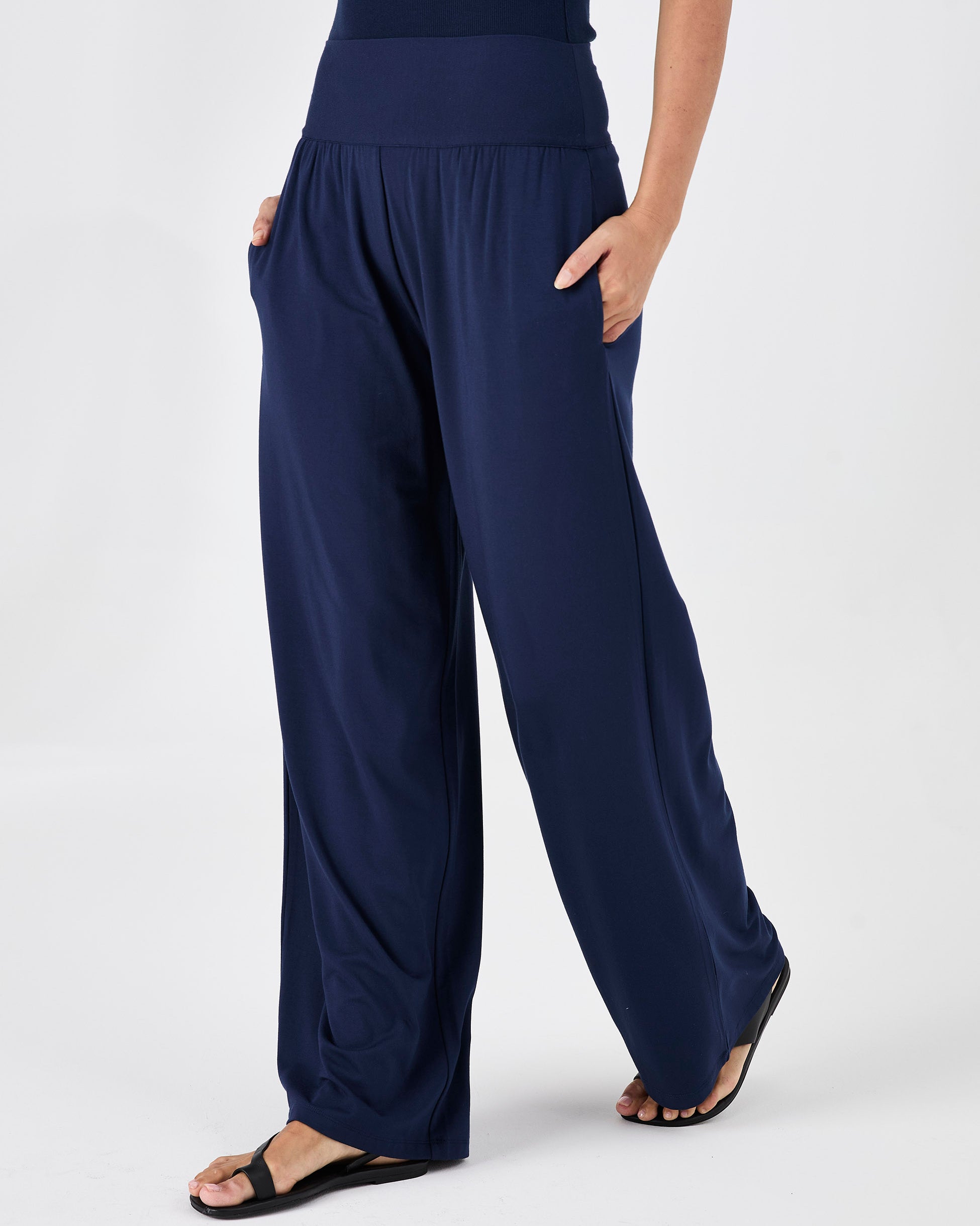 Long Length Nomad Modal Wide Leg - Navy