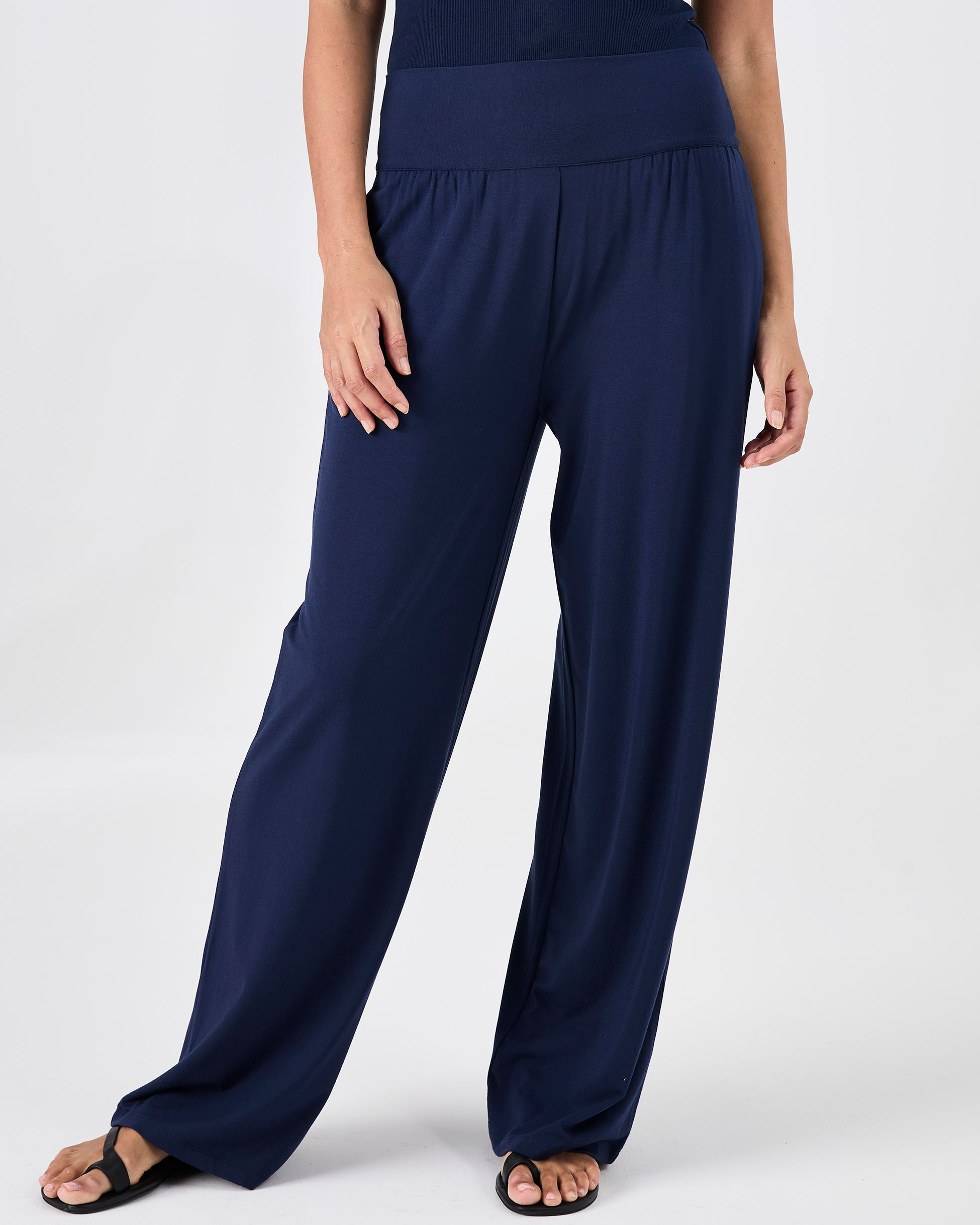 Long Length Nomad Modal Wide Leg - Navy