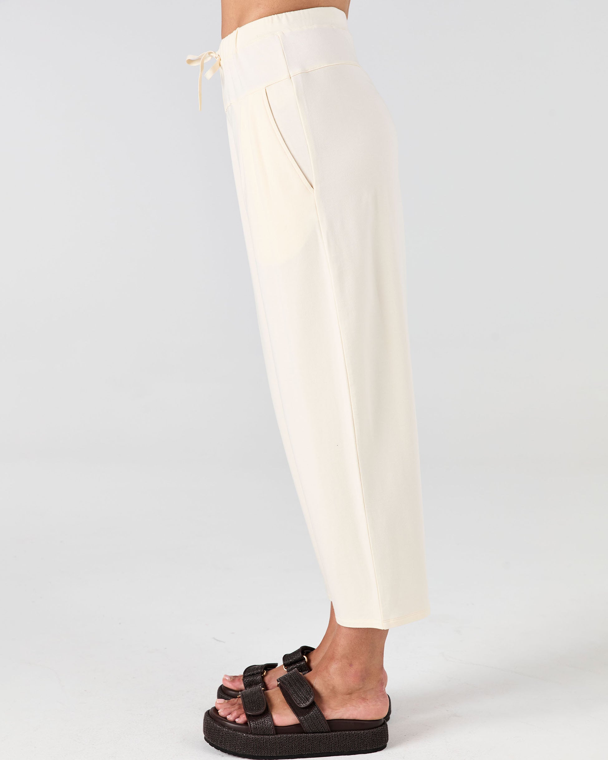 Kyoto Ankle Length French Terry Jogger - Winter White