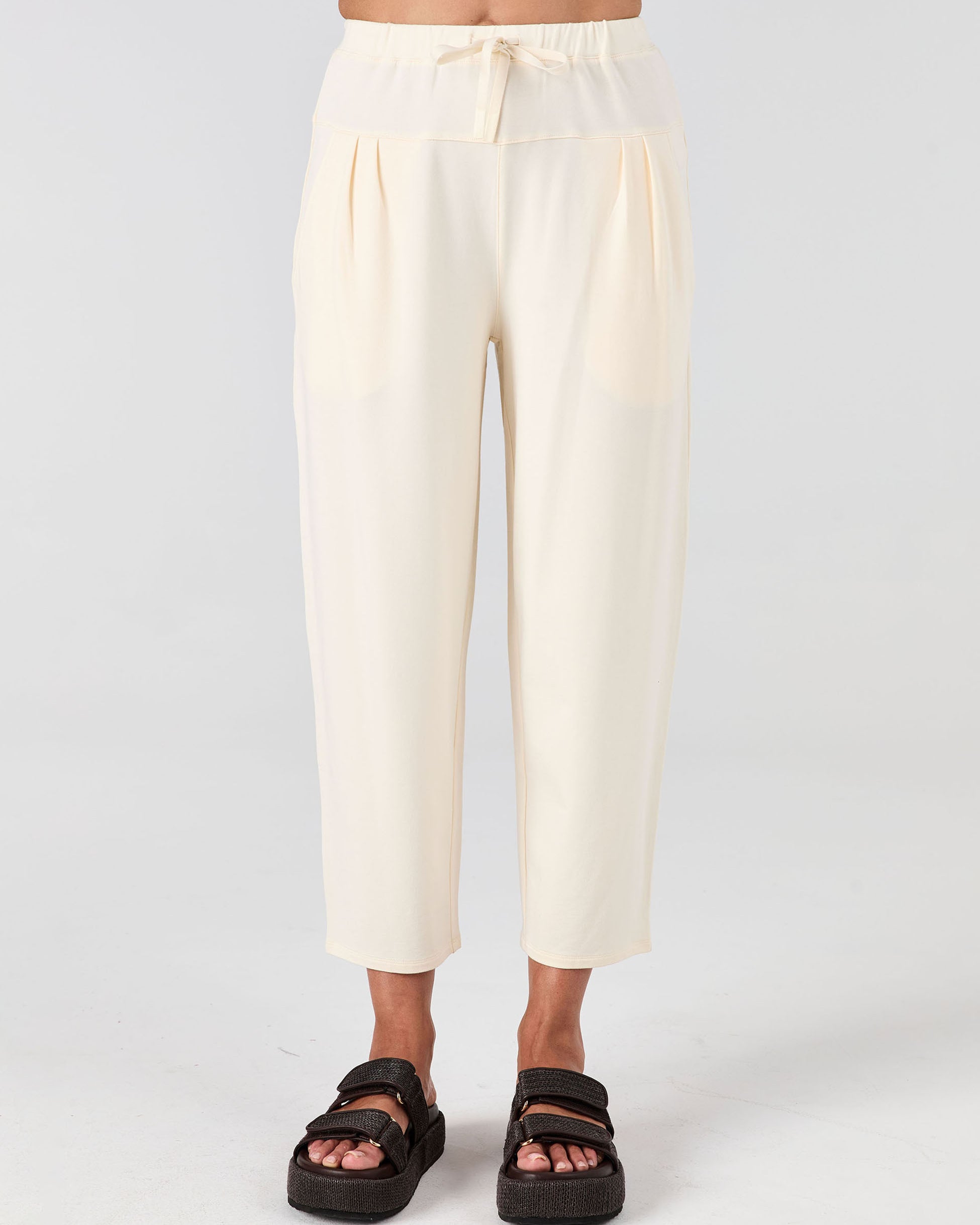 Kyoto Ankle Length French Terry Jogger - Winter White