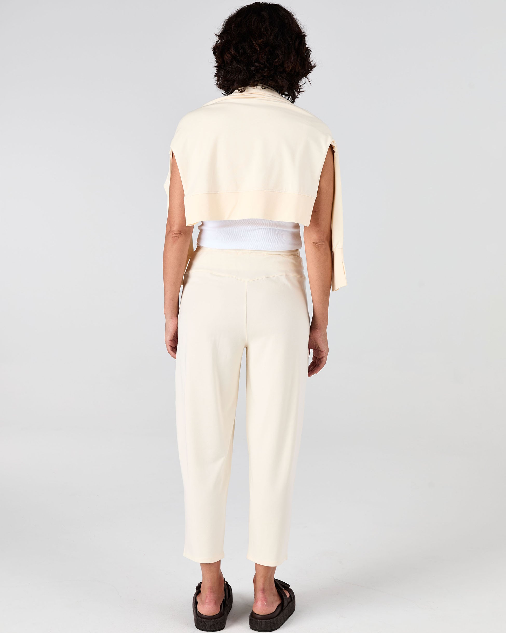 Kyoto Ankle Length French Terry Jogger - Winter White