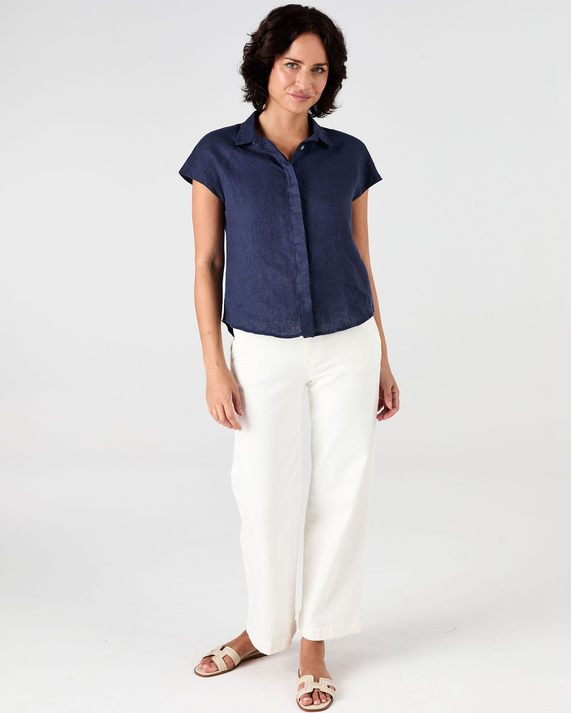 Laurel Linen Shirt - Navy