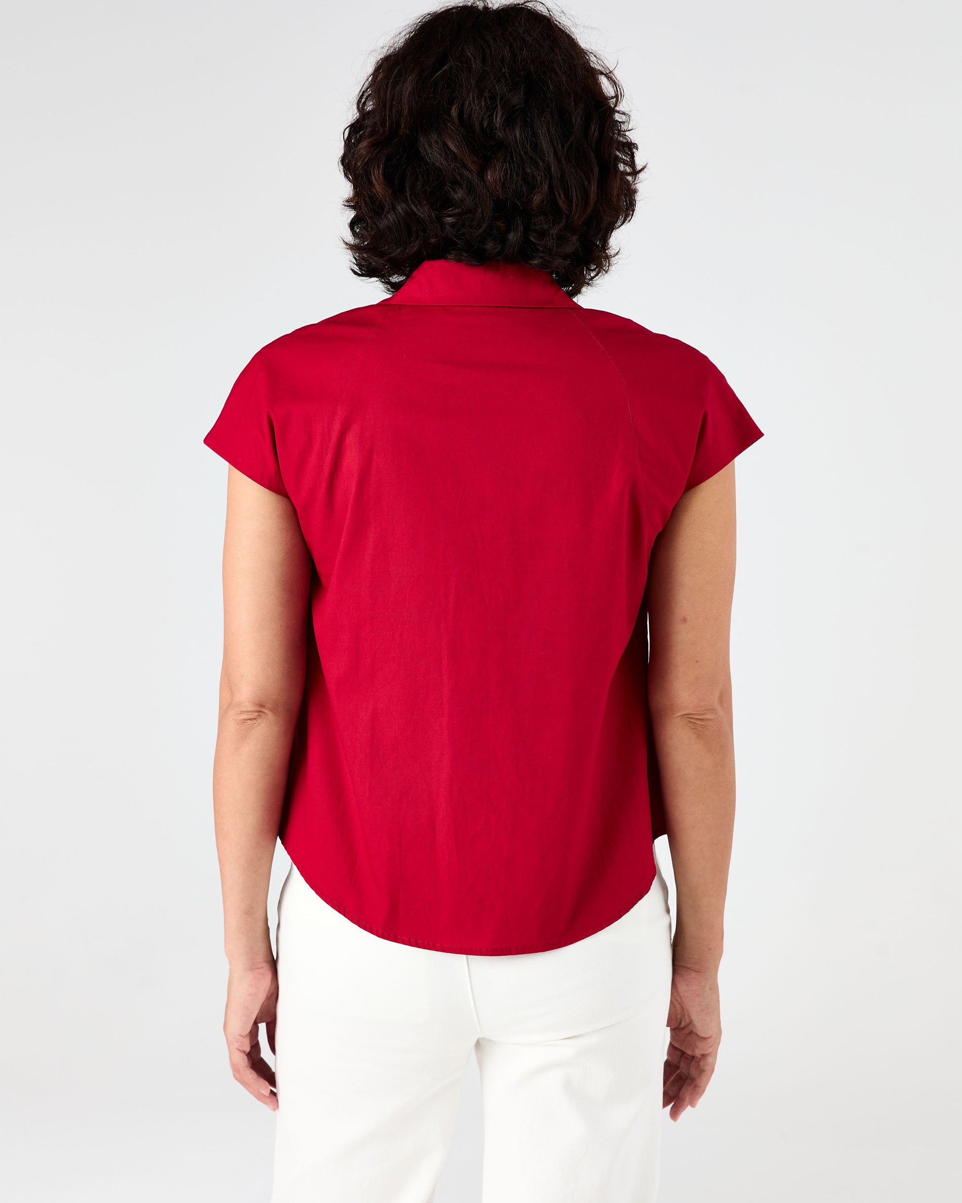 Laurel Poplin Shirt - Cherry