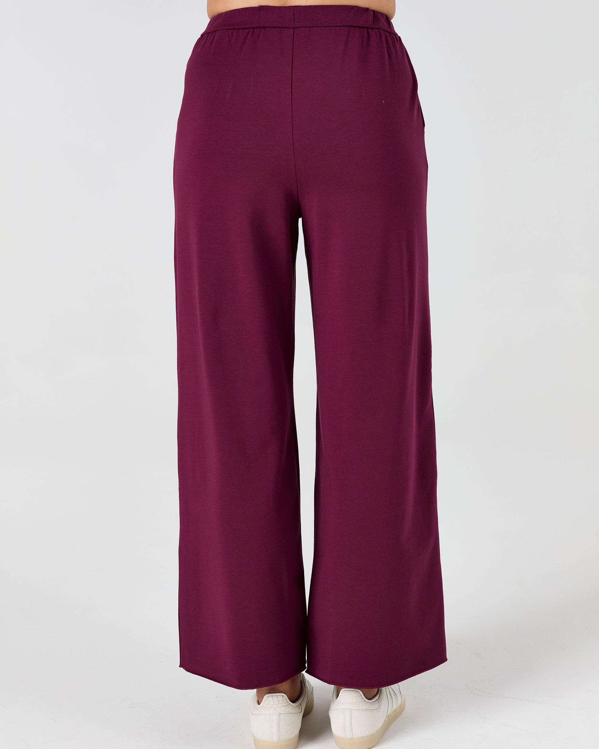 Classic Wide Leg Sweat Pants - Ruby