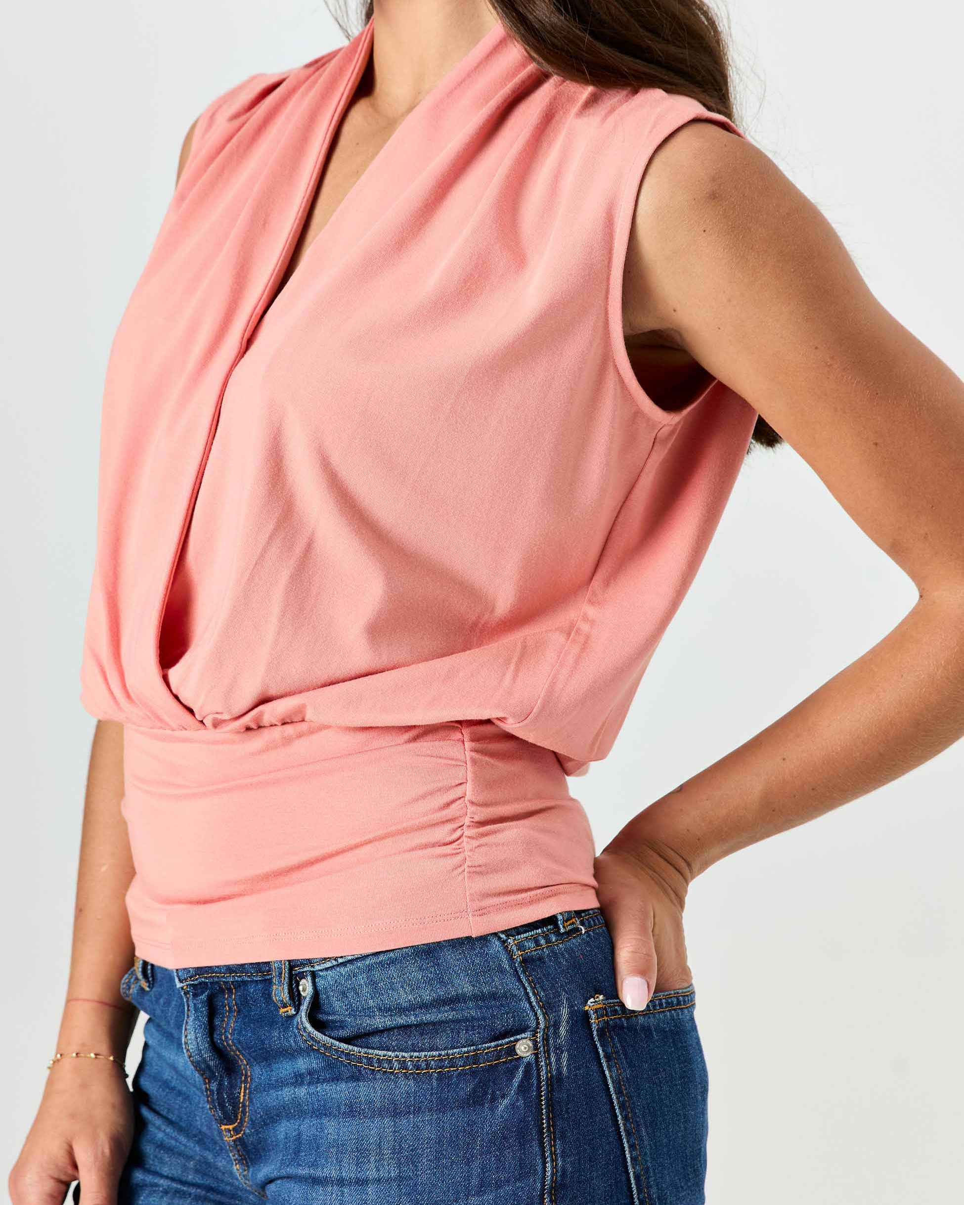 Shawl Collar Top Apricot