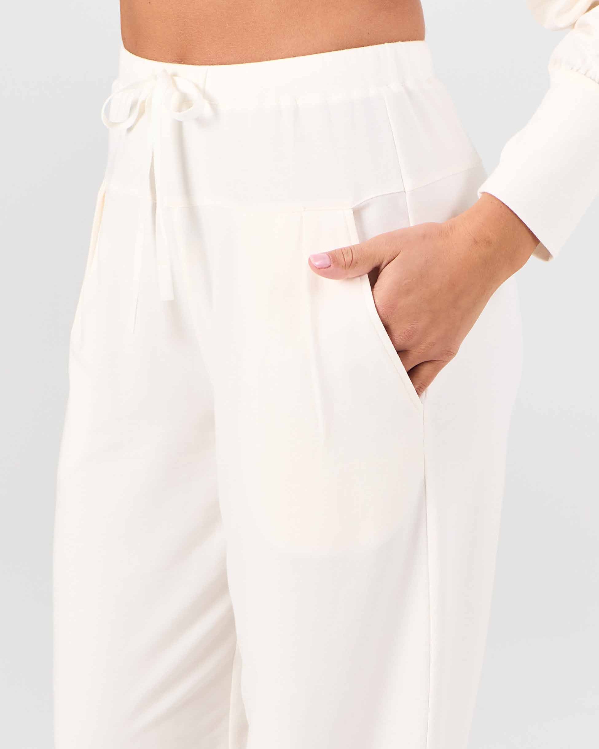Kyoto Ankle Length French Terry Jogger - Soft White