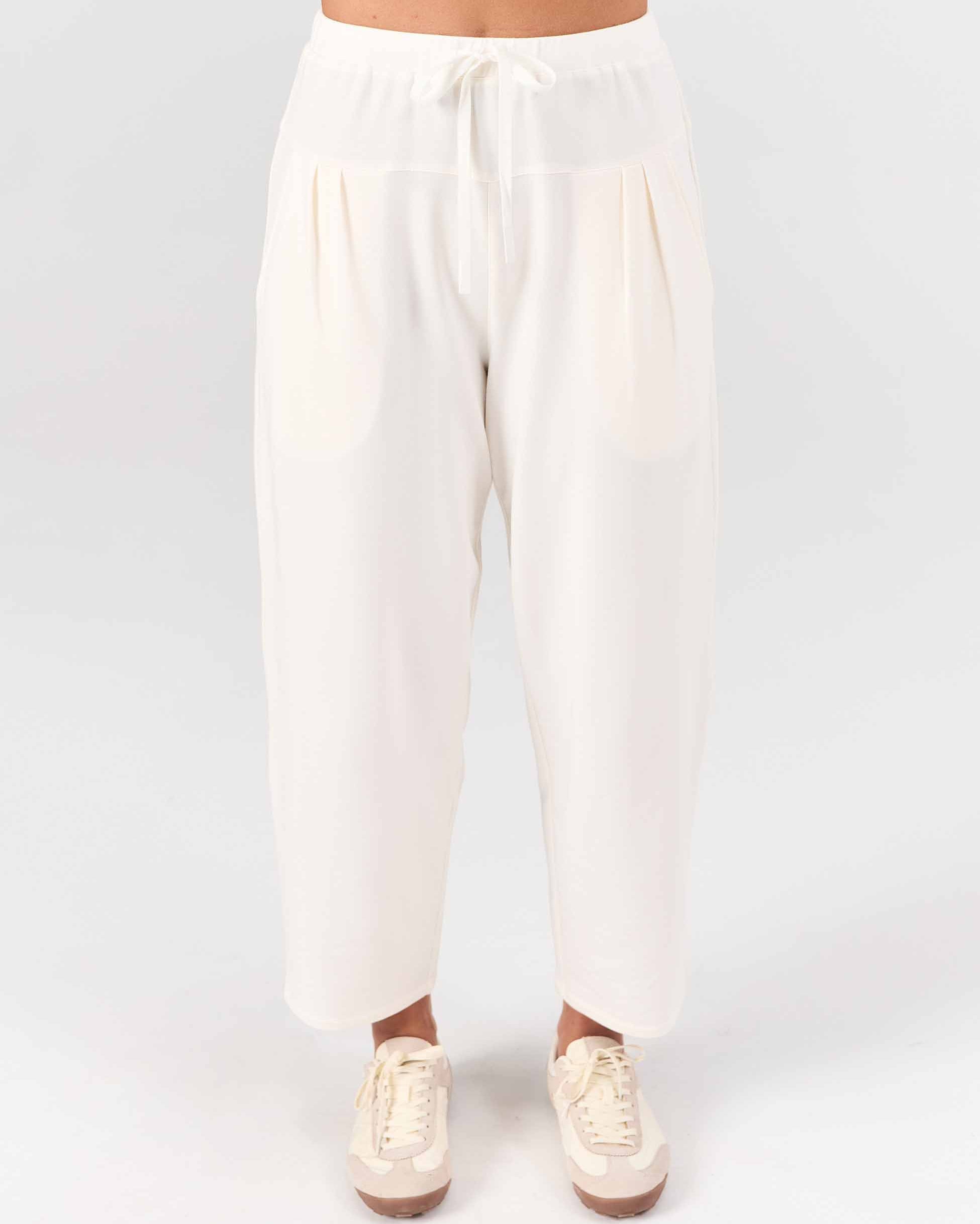 Kyoto Ankle Length French Terry Jogger - Soft White