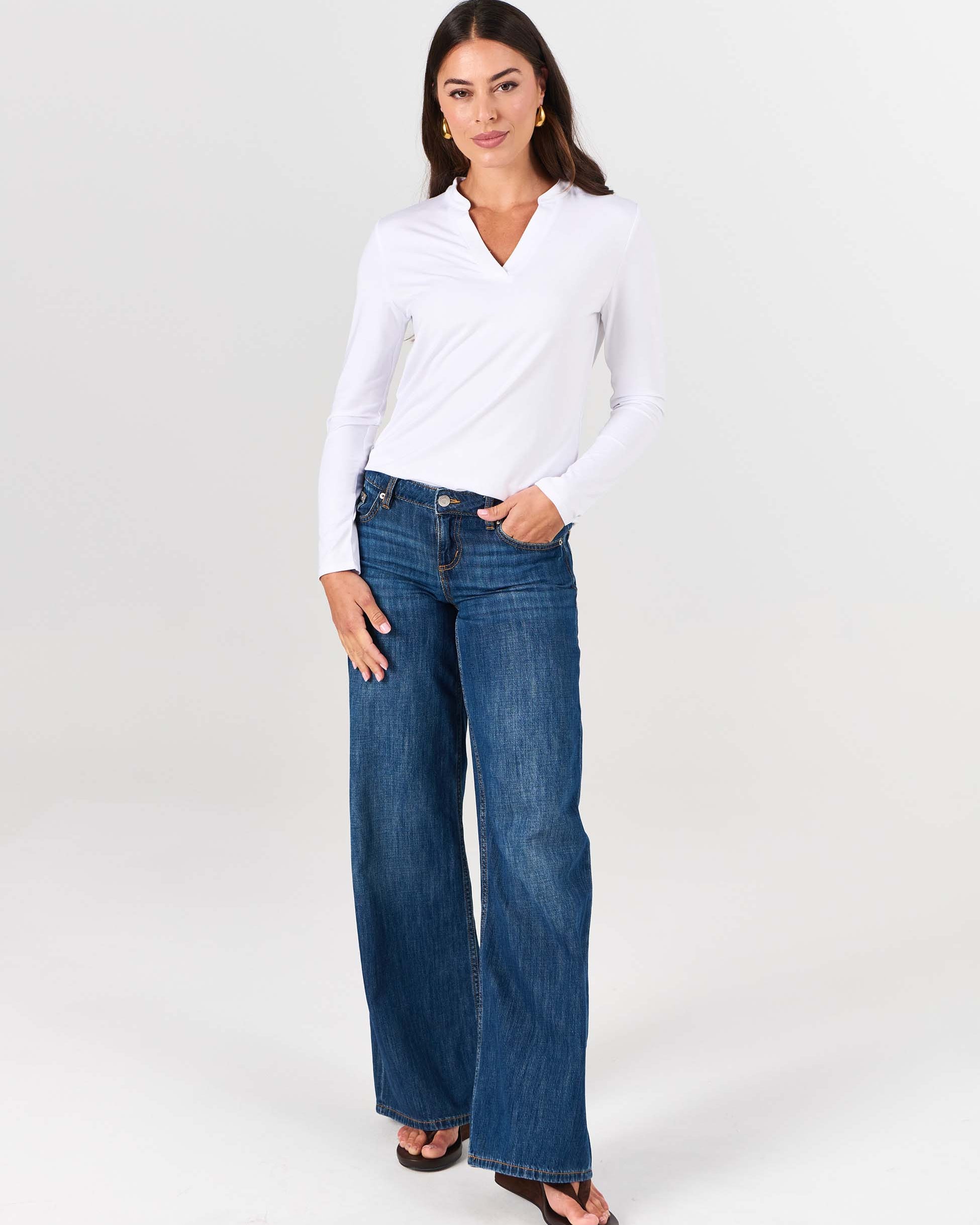 Nero Long Sleeve Top - White