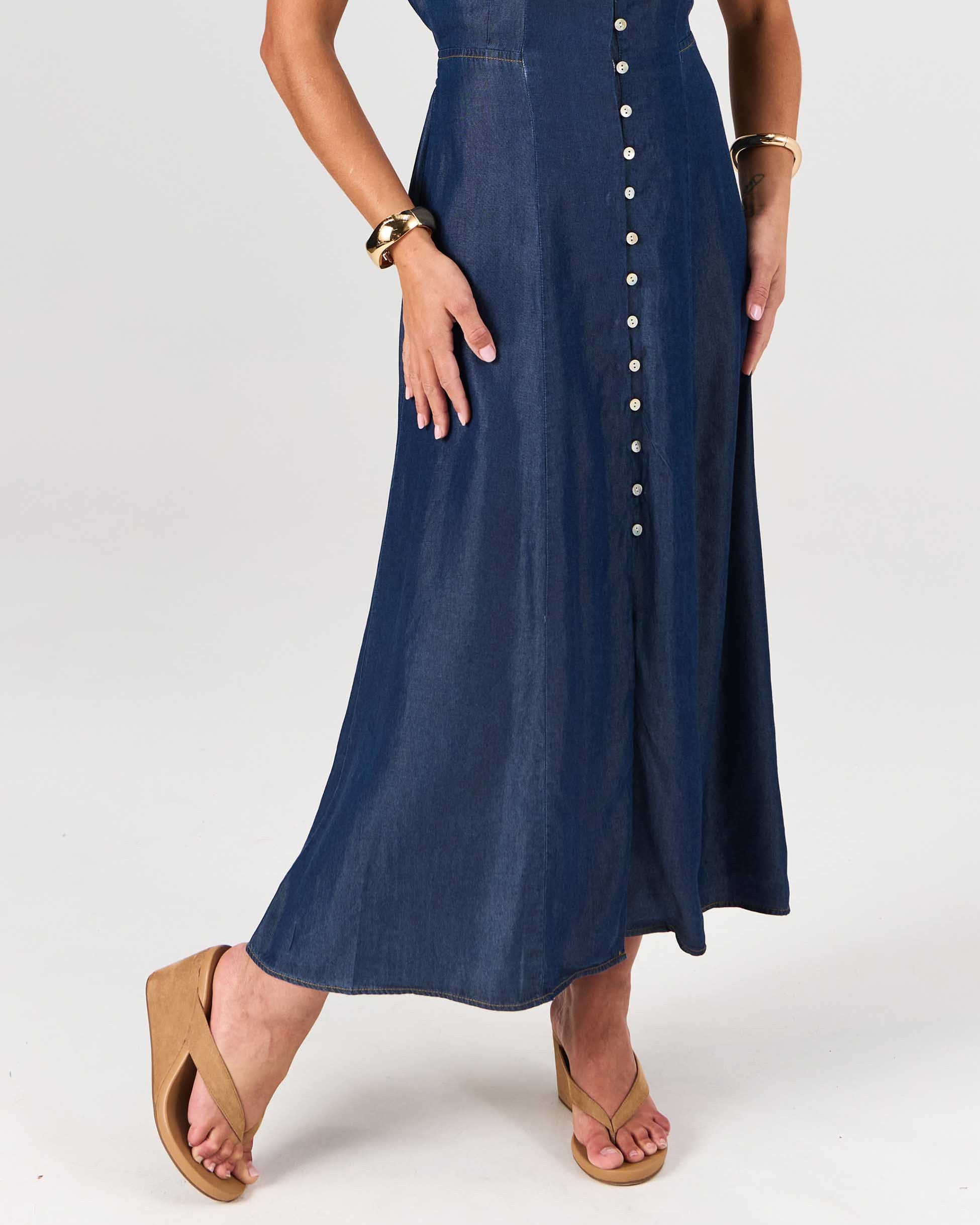 Capri Denim Tencel Dress - Dark Denim