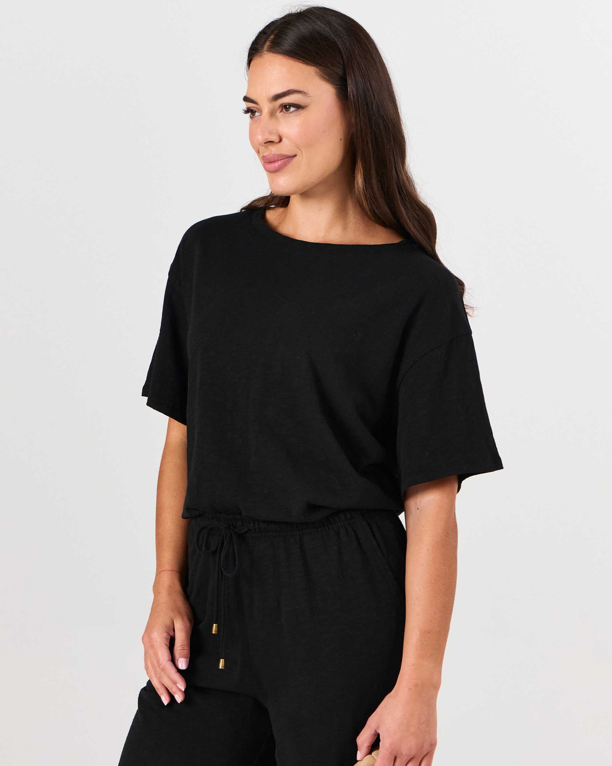 Textured Slub Eden Tee - Black