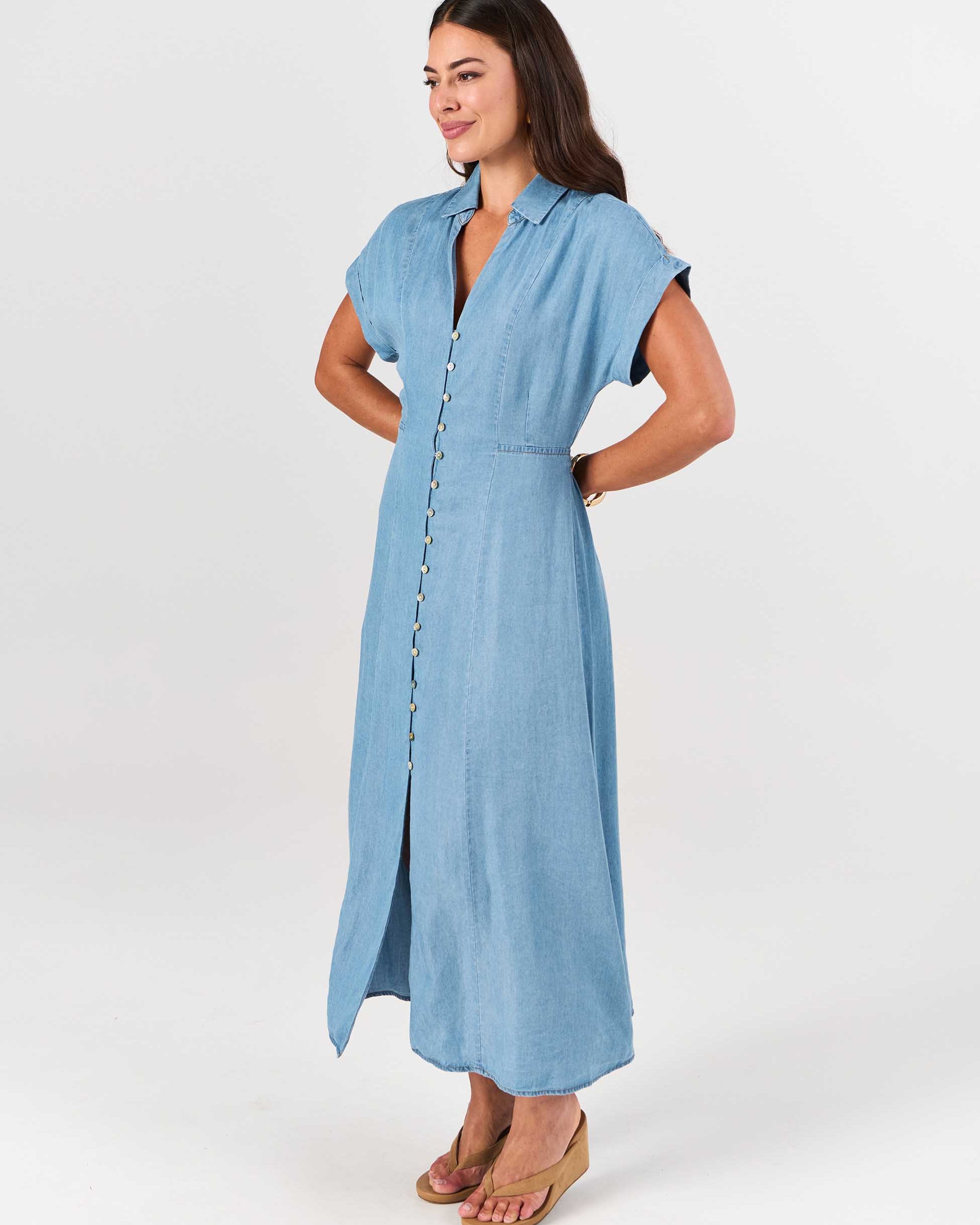 Capri Denim Tencel Dress - Light Denim