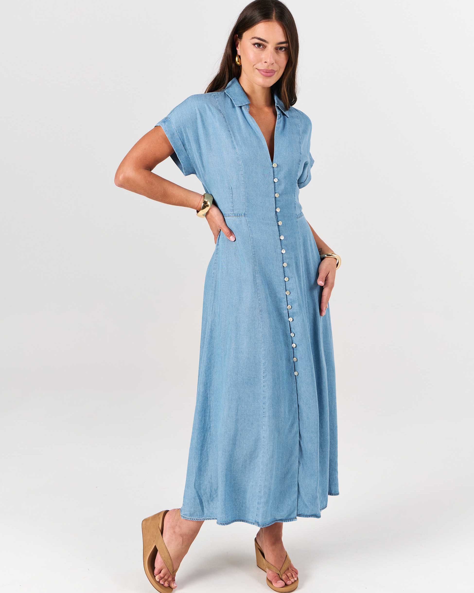 Capri Denim Tencel Dress - Light Denim