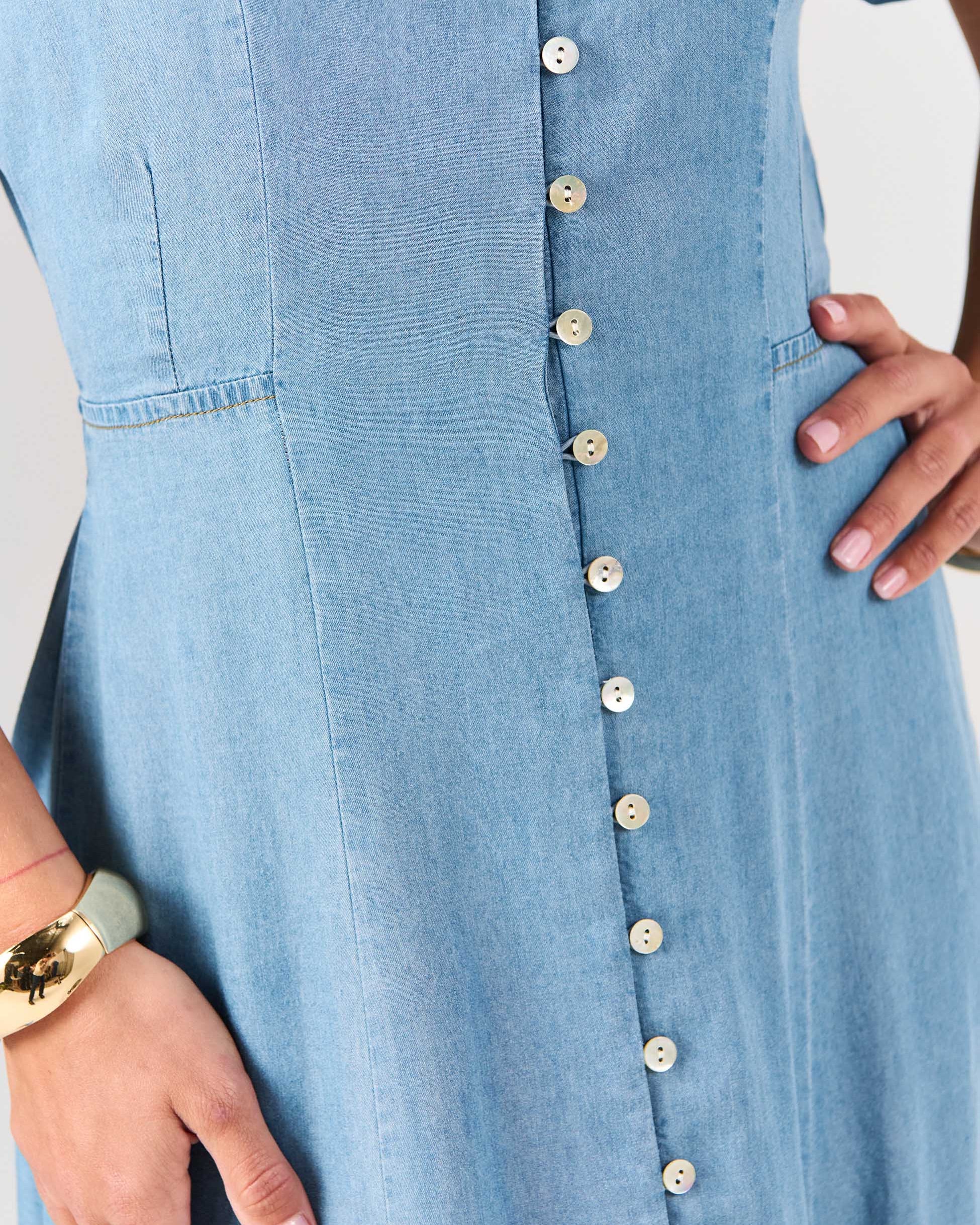 Capri Denim Tencel Dress - Light Denim