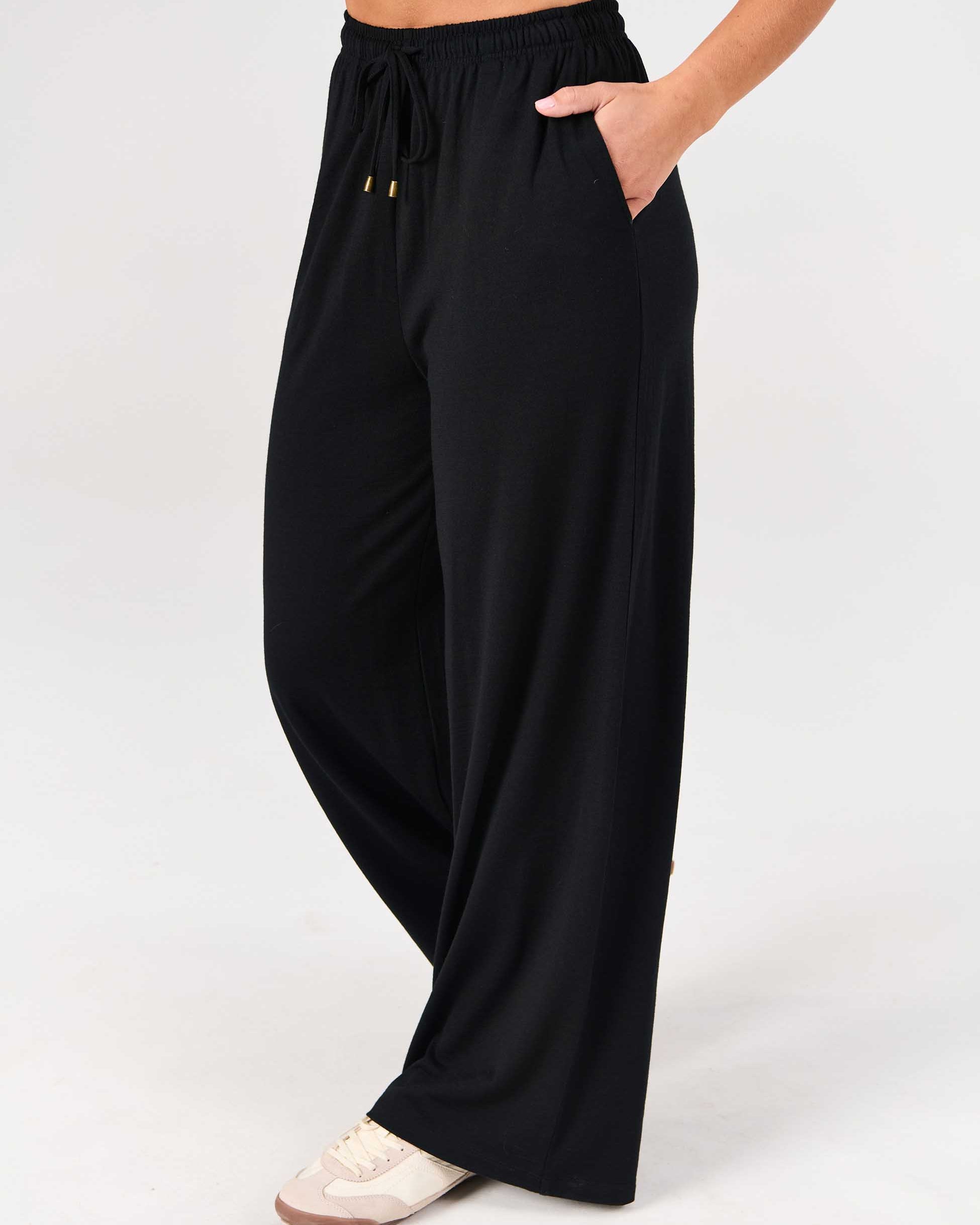 Merino Wool Lounge Pant - Black