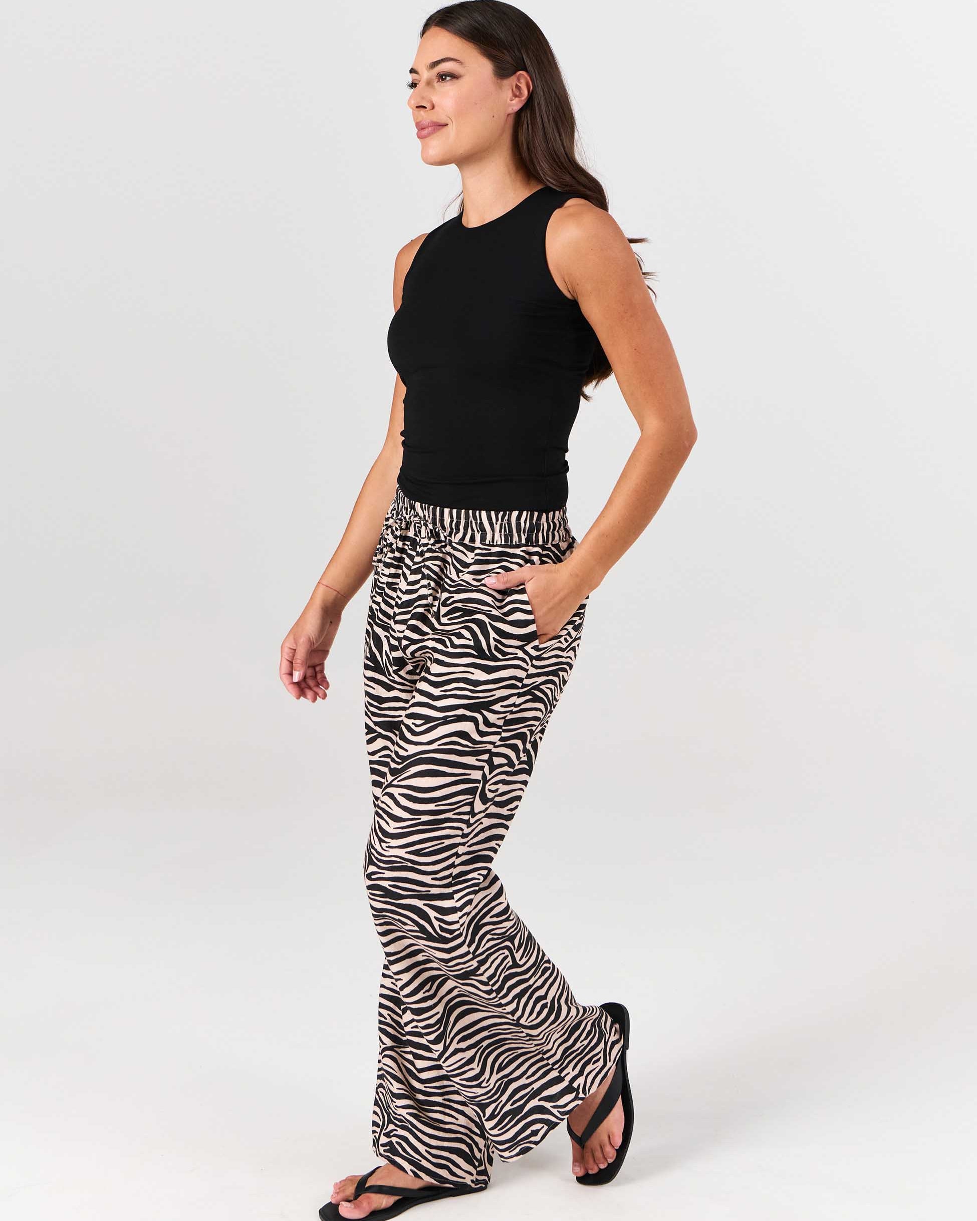 Sasha Linen Pants - Zebra