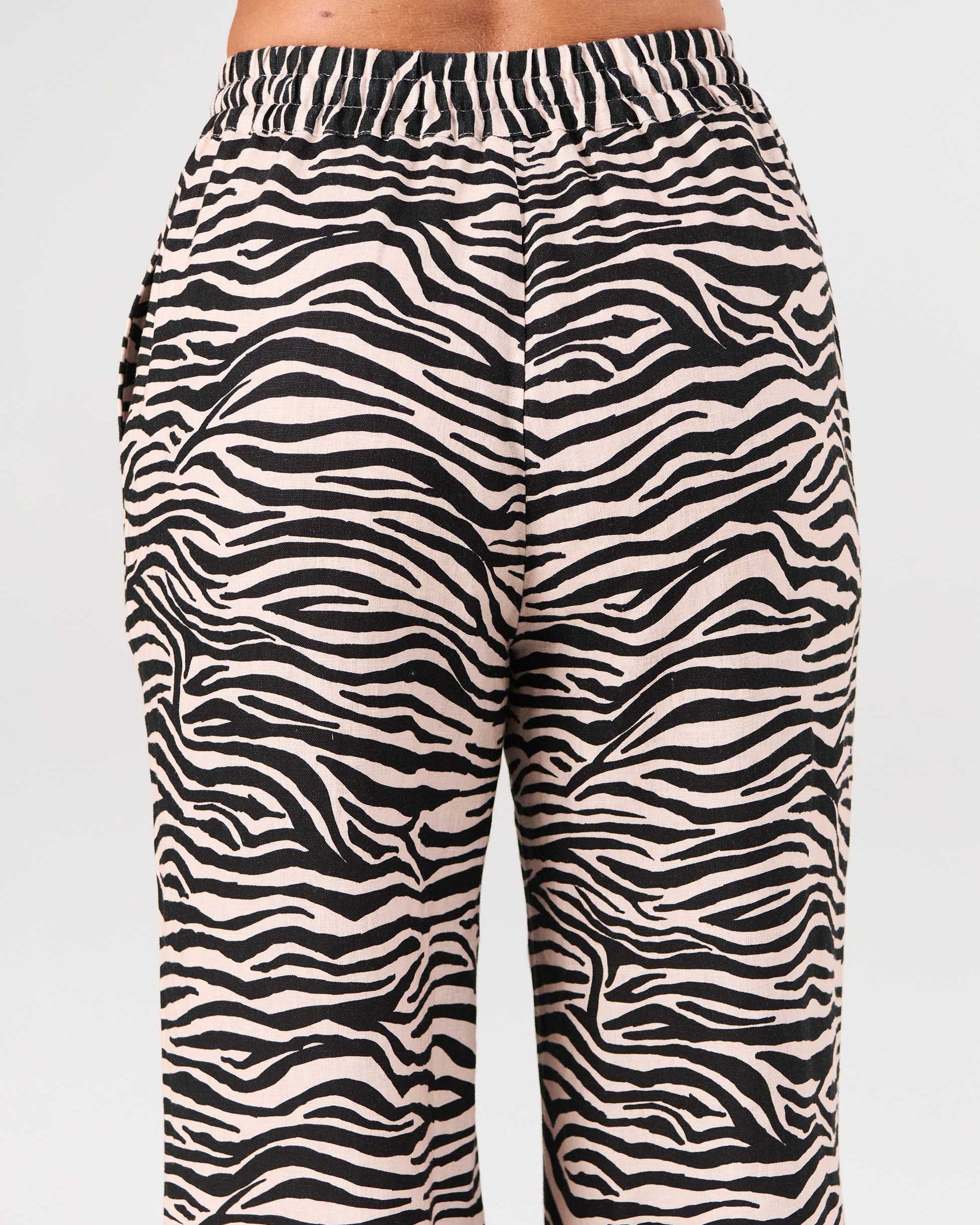 Sasha Linen Pants - Zebra