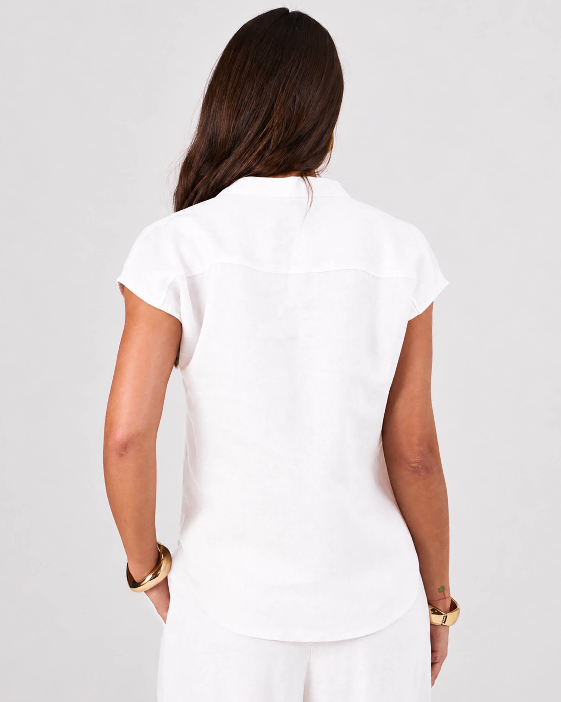 Sophia Linen Tunic - White