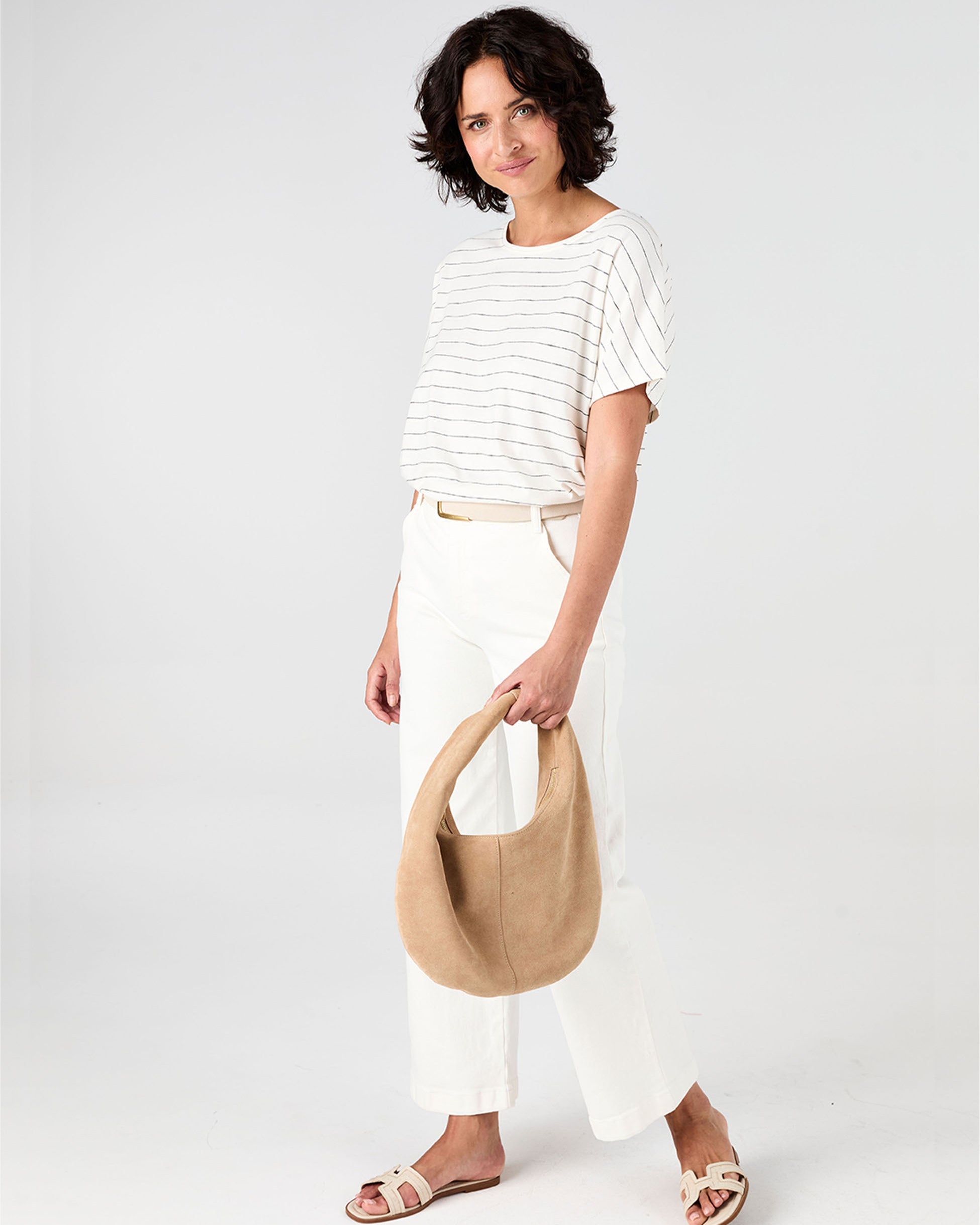 Yarn Dye Stripe Tee - Black & White Stripe