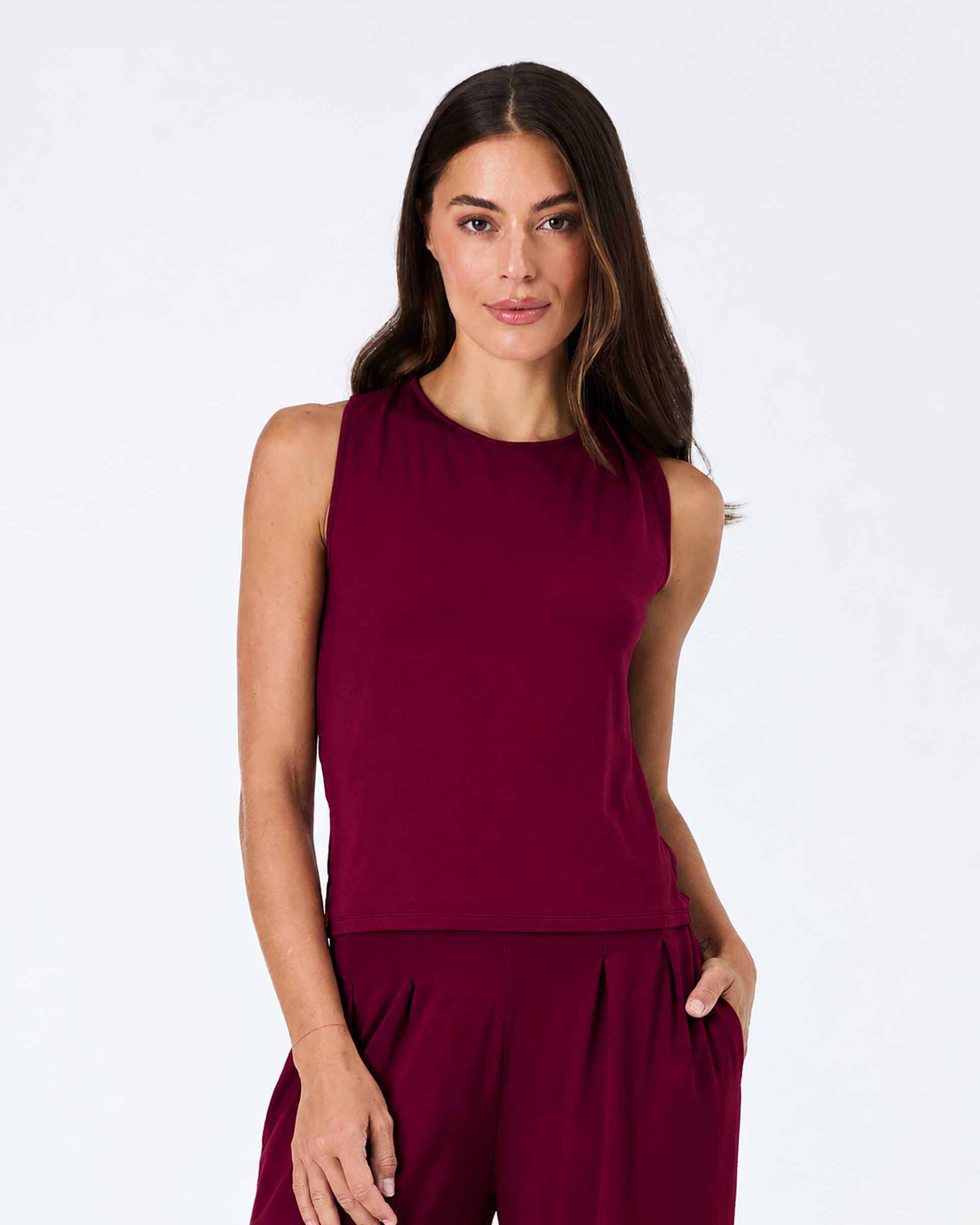 Cowl Back Top - Sangria