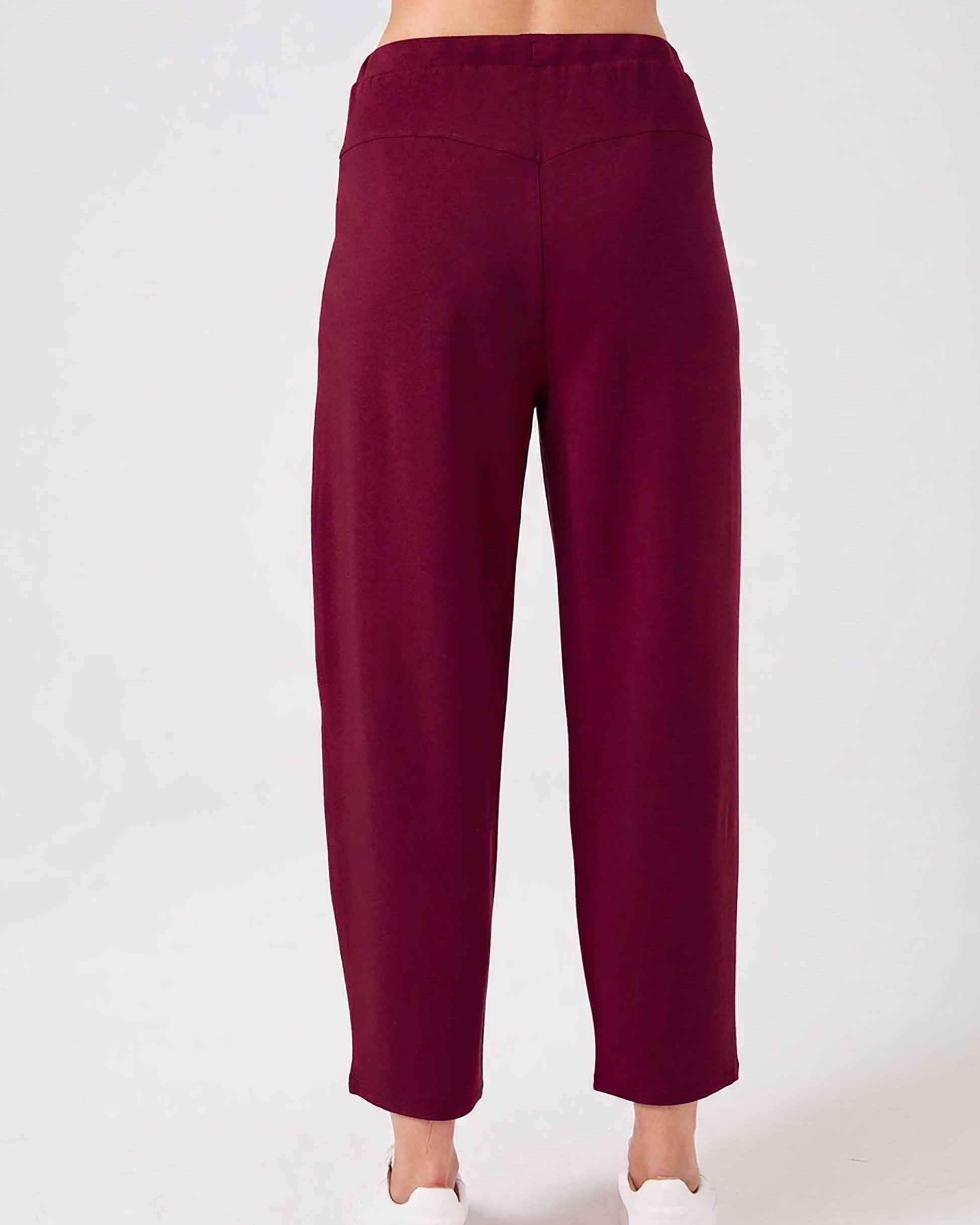 Kyoto Ankle Length French Terry Jogger - Sangria