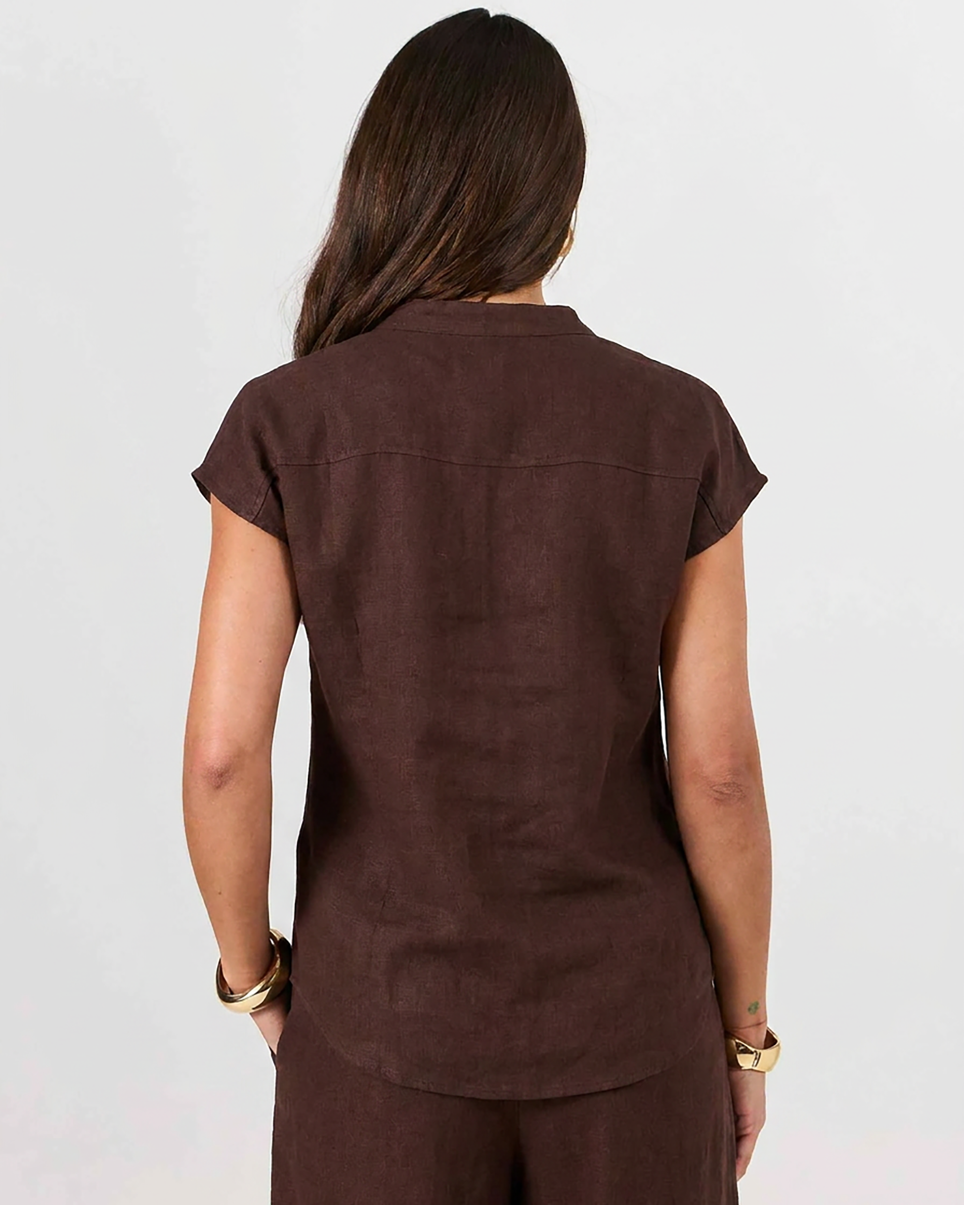 Sophia Linen Tunic - Mocha