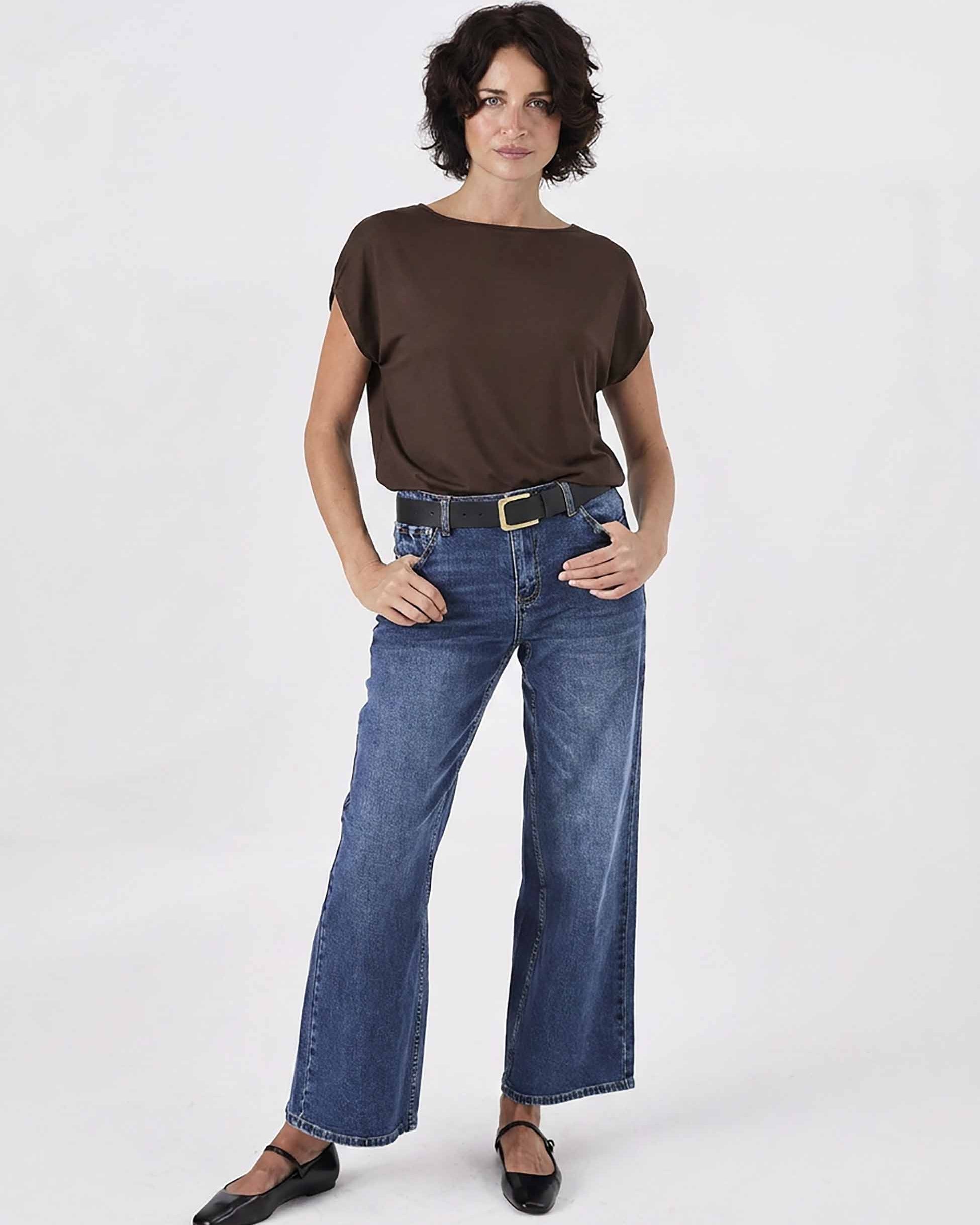 Modal Luxe Layer Tee - Coffee Bean