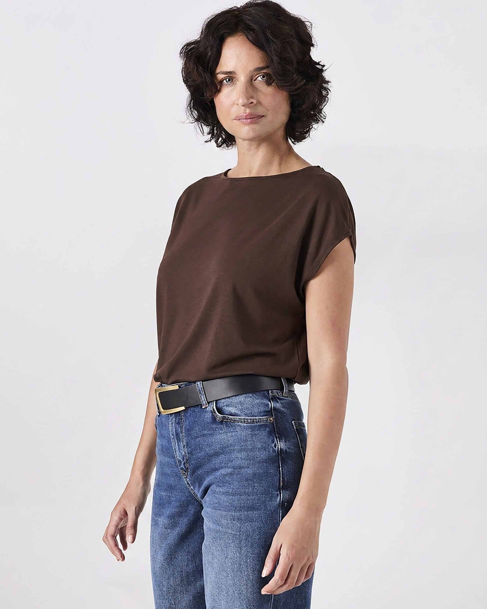Modal Luxe Layer Tee - Coffee Bean
