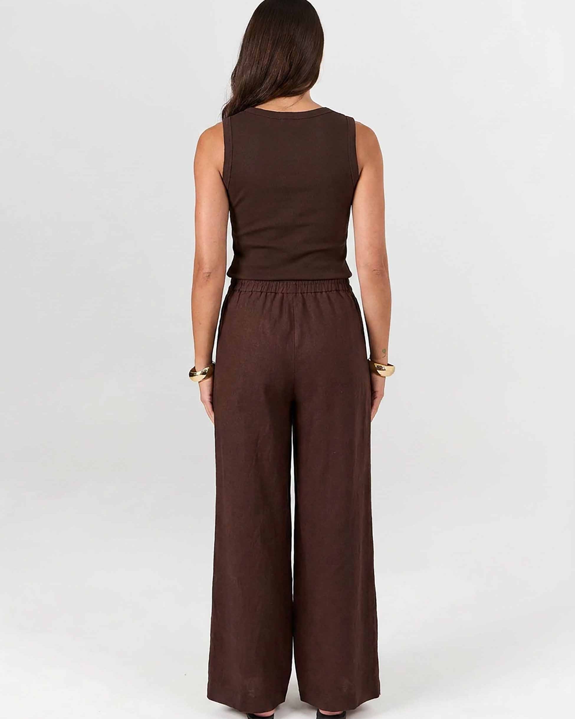Sasha Linen Pants - Mocha
