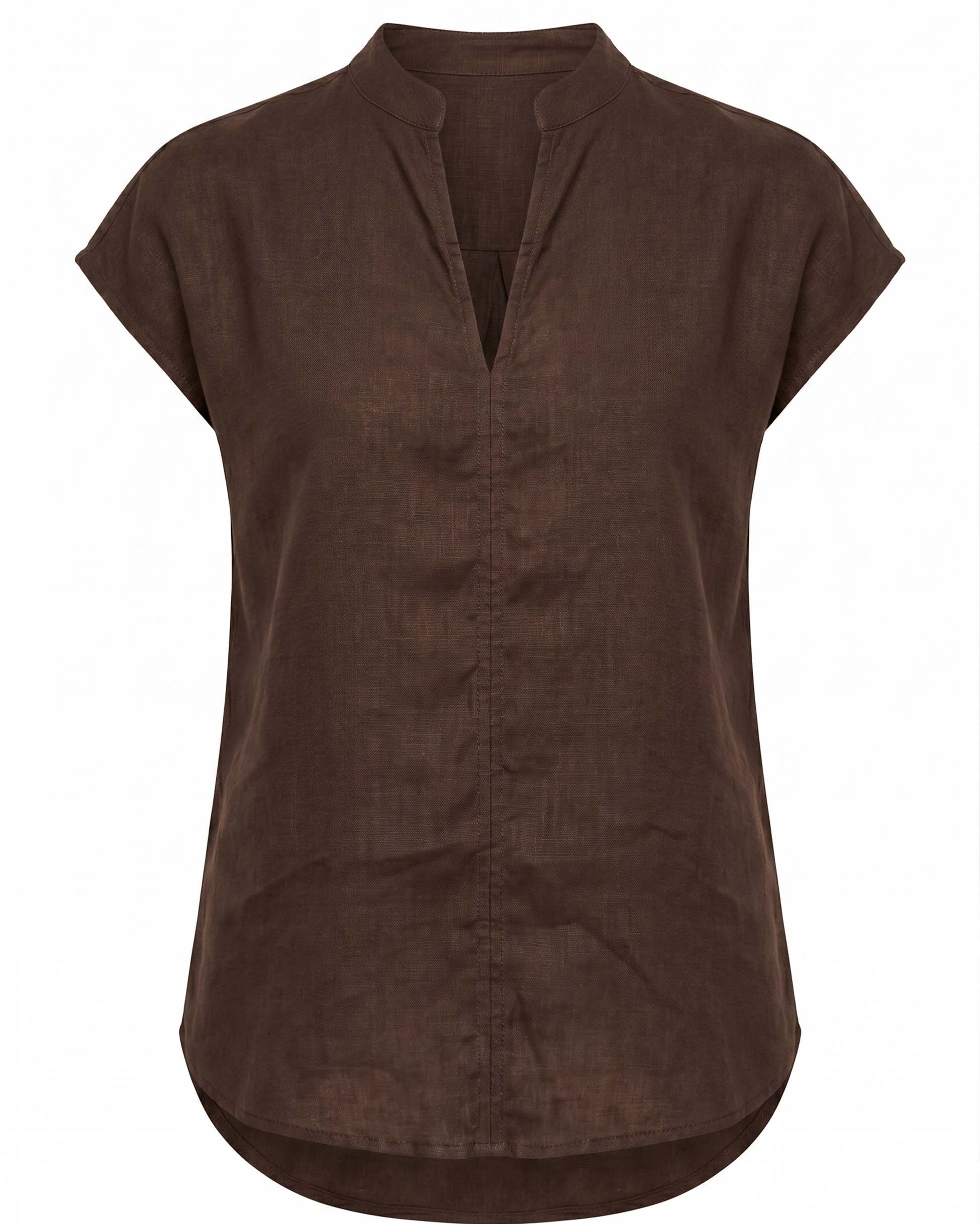 Sophia Linen Tunic - Mocha