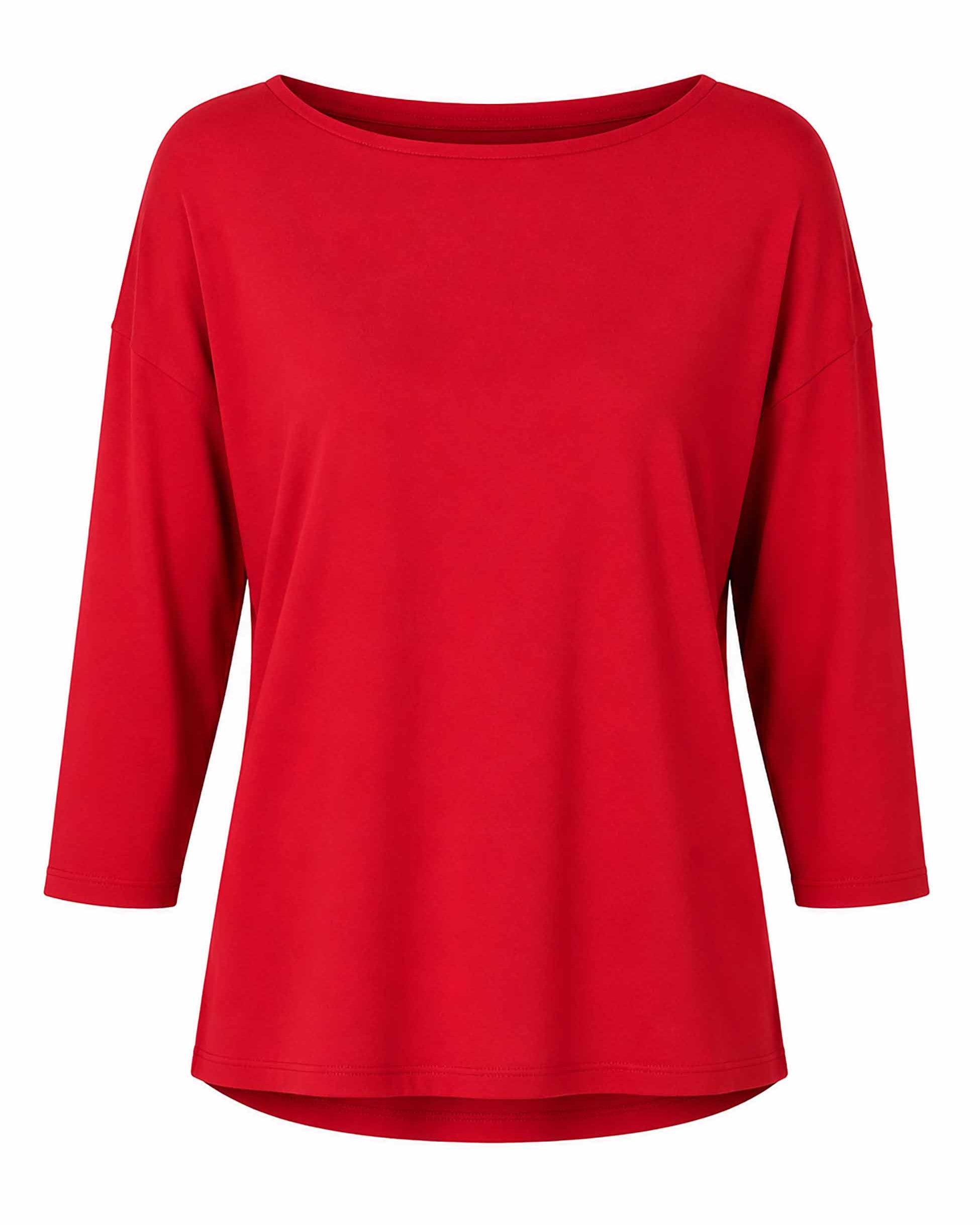 Modal Luxe Layer Tee 3/4 Sleeve - Cherry