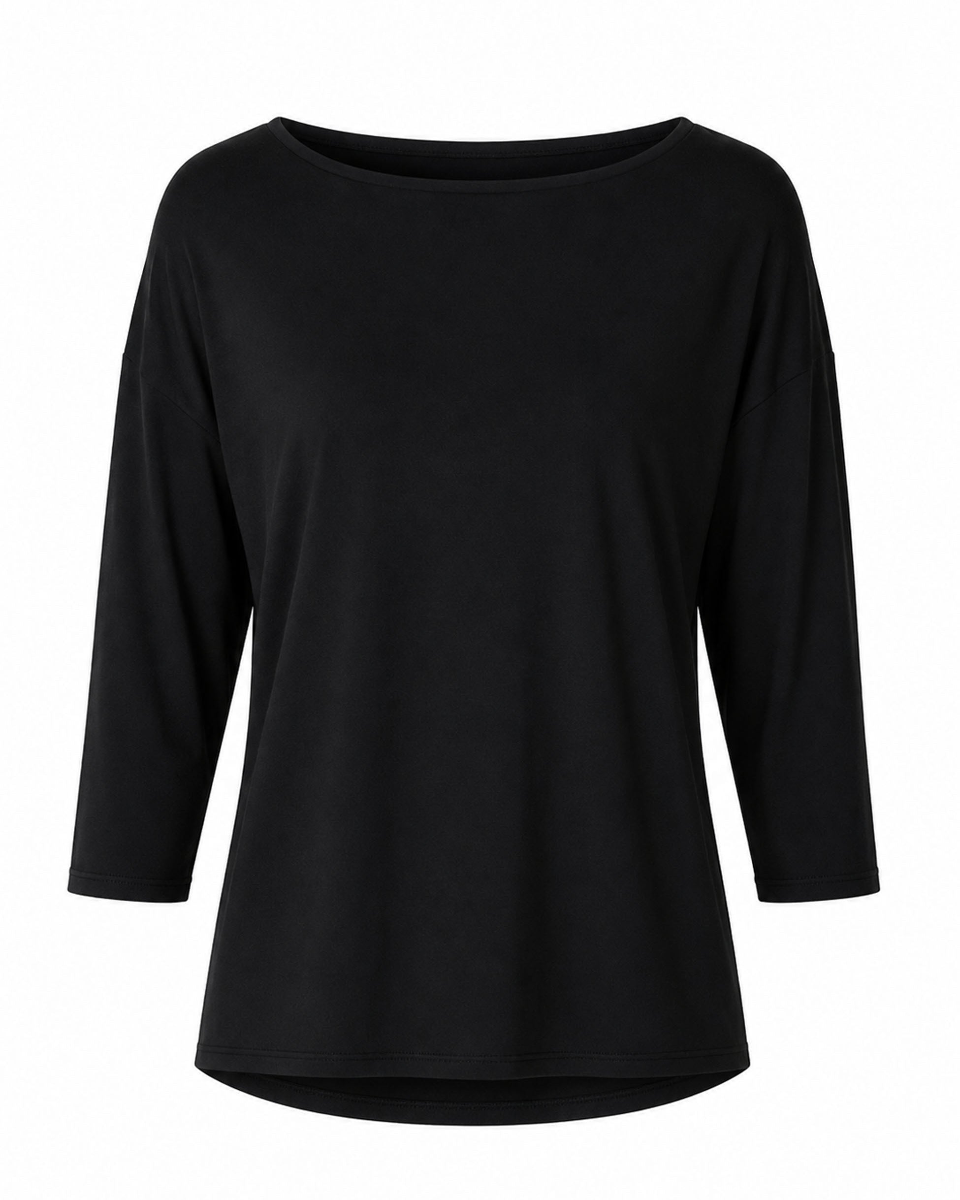 Modal Luxe Layer Tee 3/4 Sleeve - Black