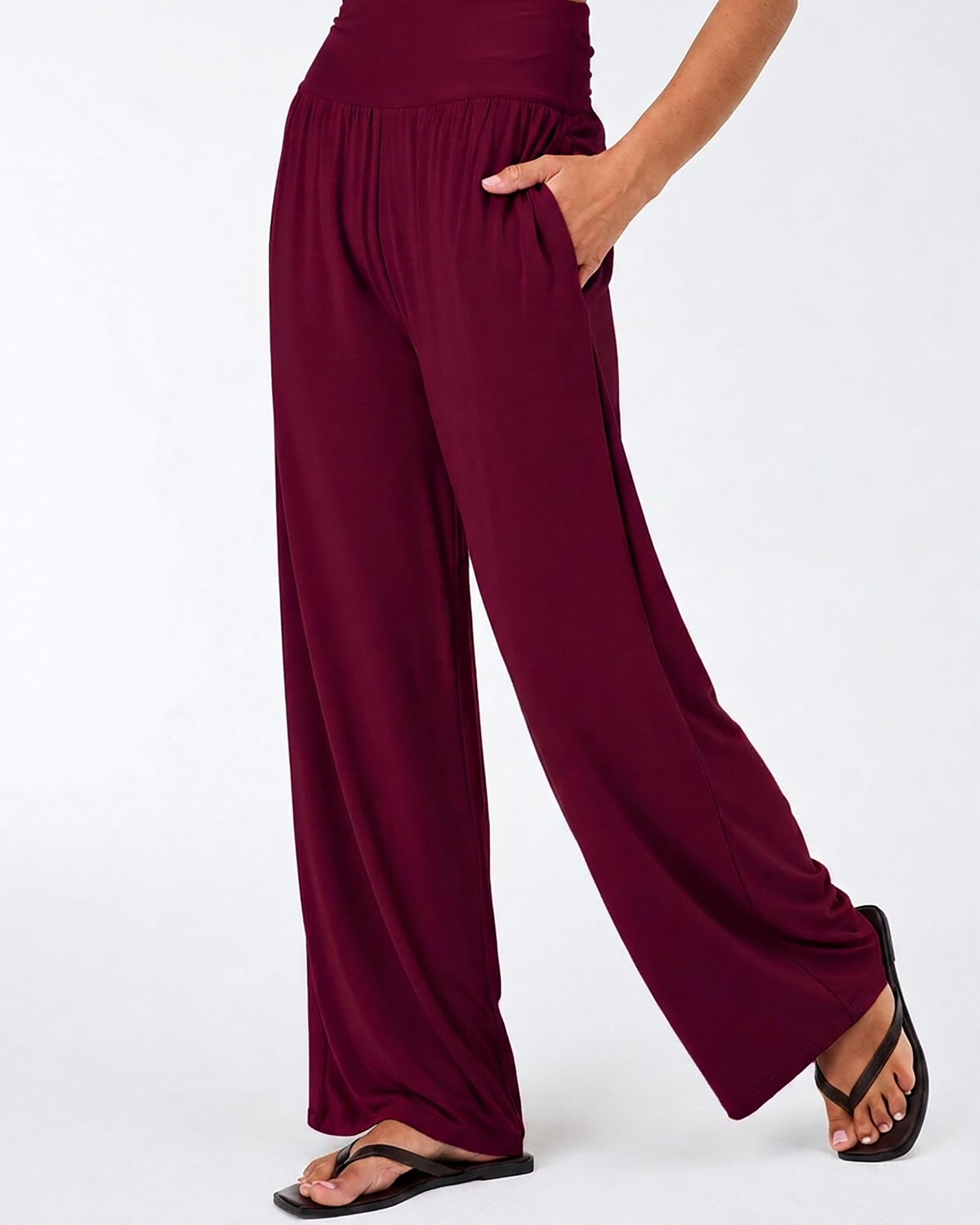 Nomad Modal Wide Leg Pant - Sangria