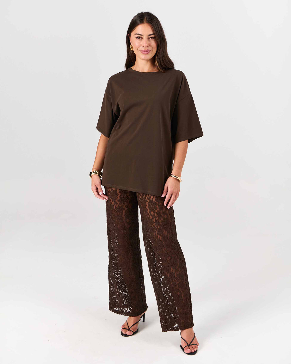 Chantelle Lace Pant - Coffee Bean