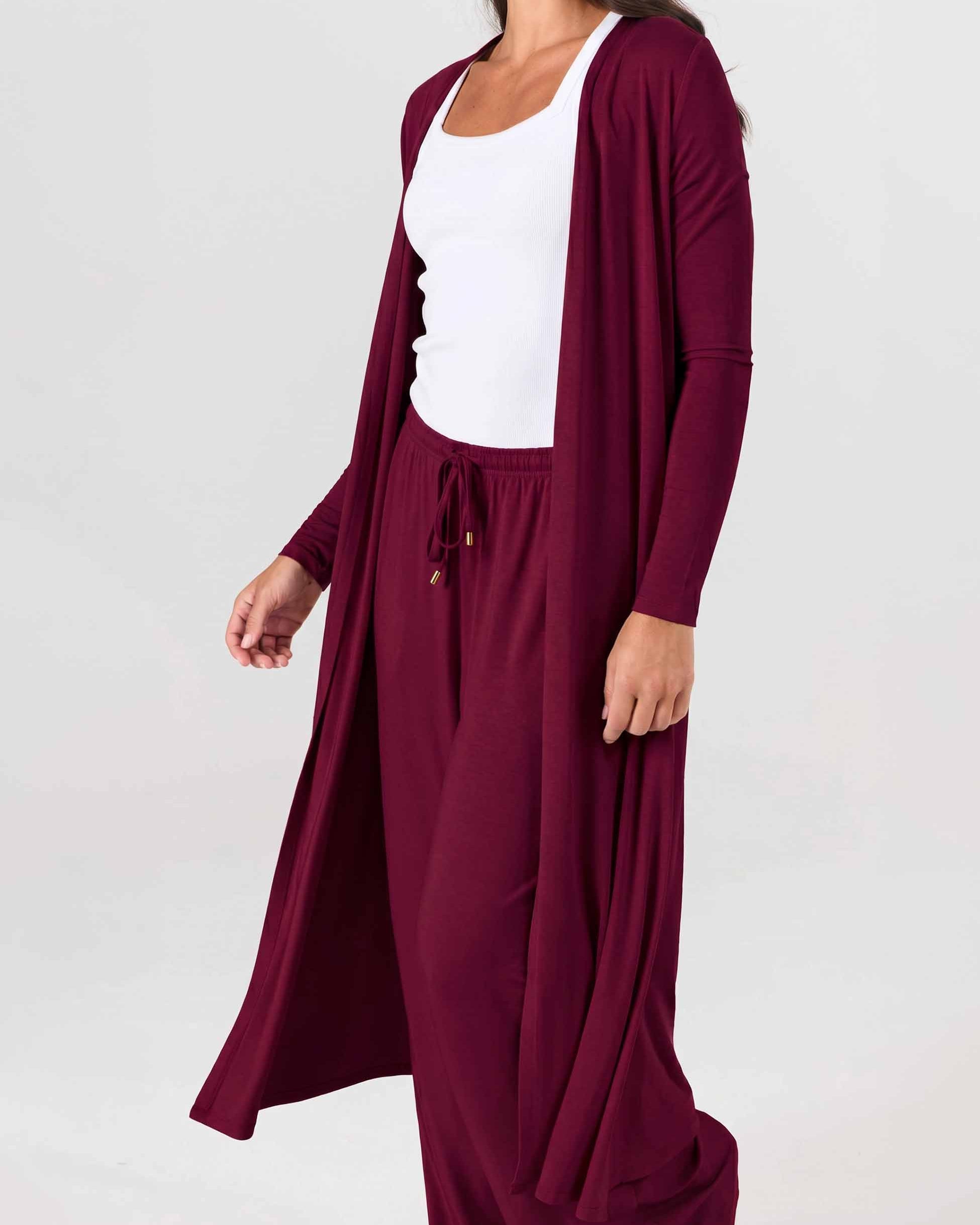 Modal Longline Cardigan - Sangria