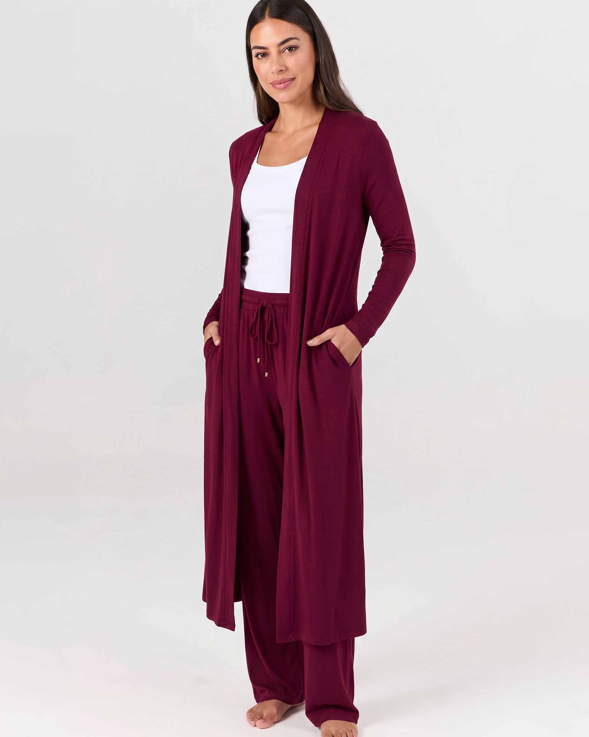 Modal Longline Cardigan - Sangria