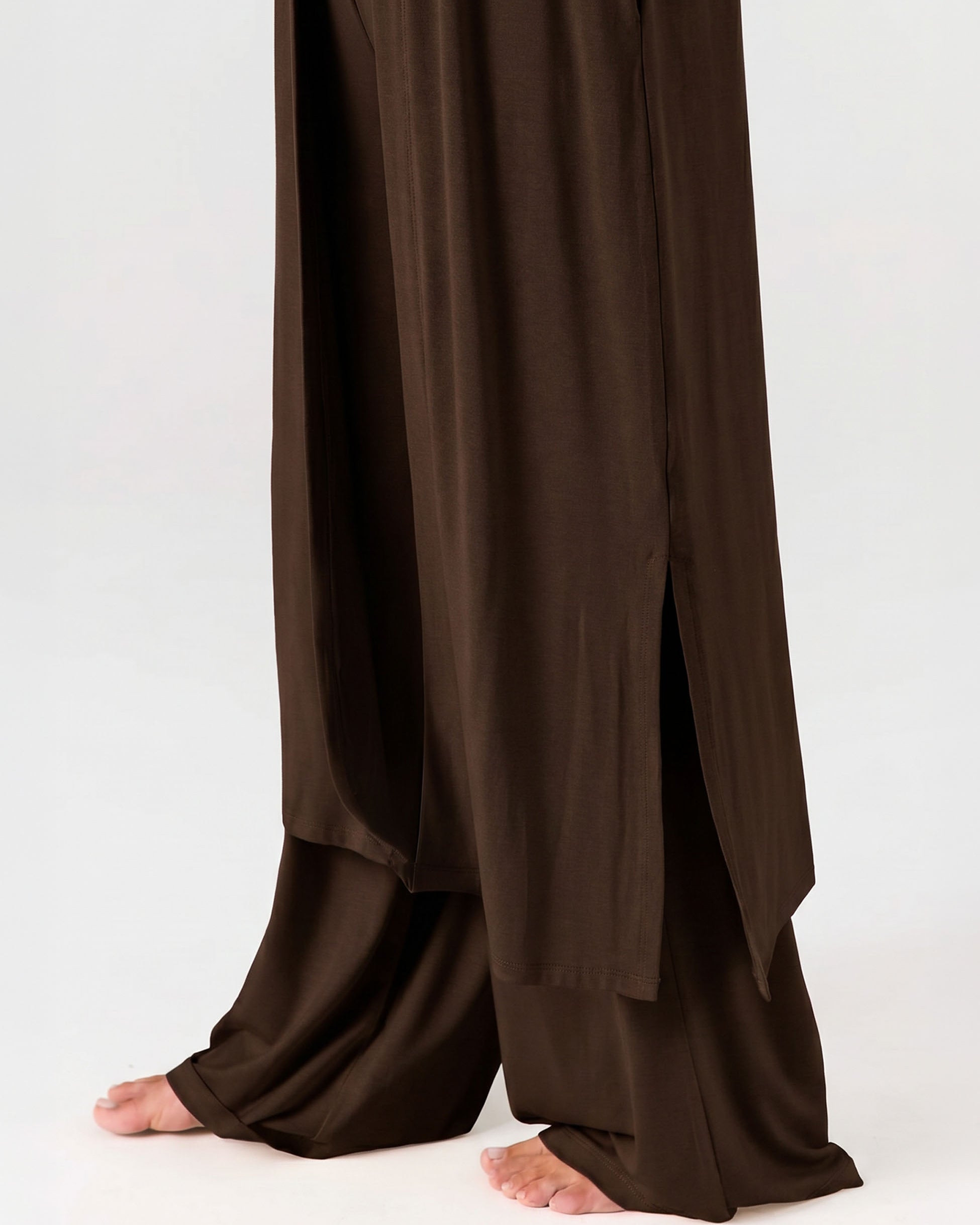 Modal Longline Cardigan - Coffee Bean