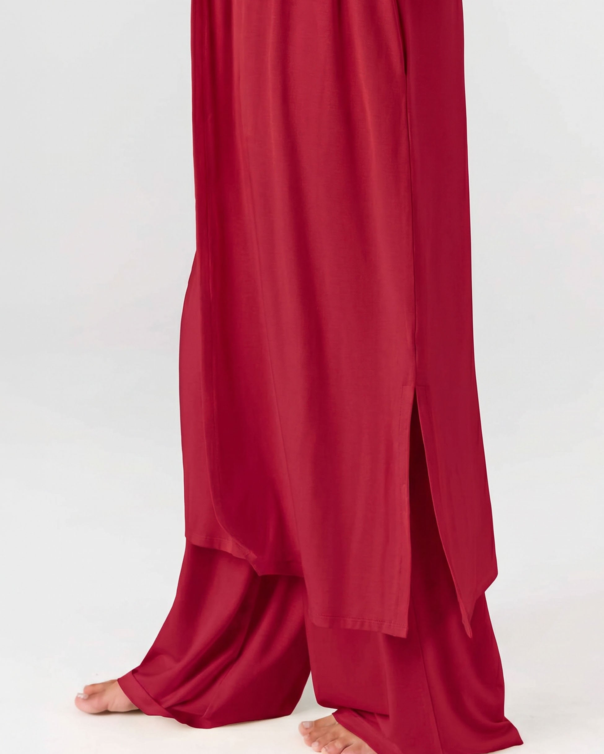 Modal Longline Cardigan - Cherry